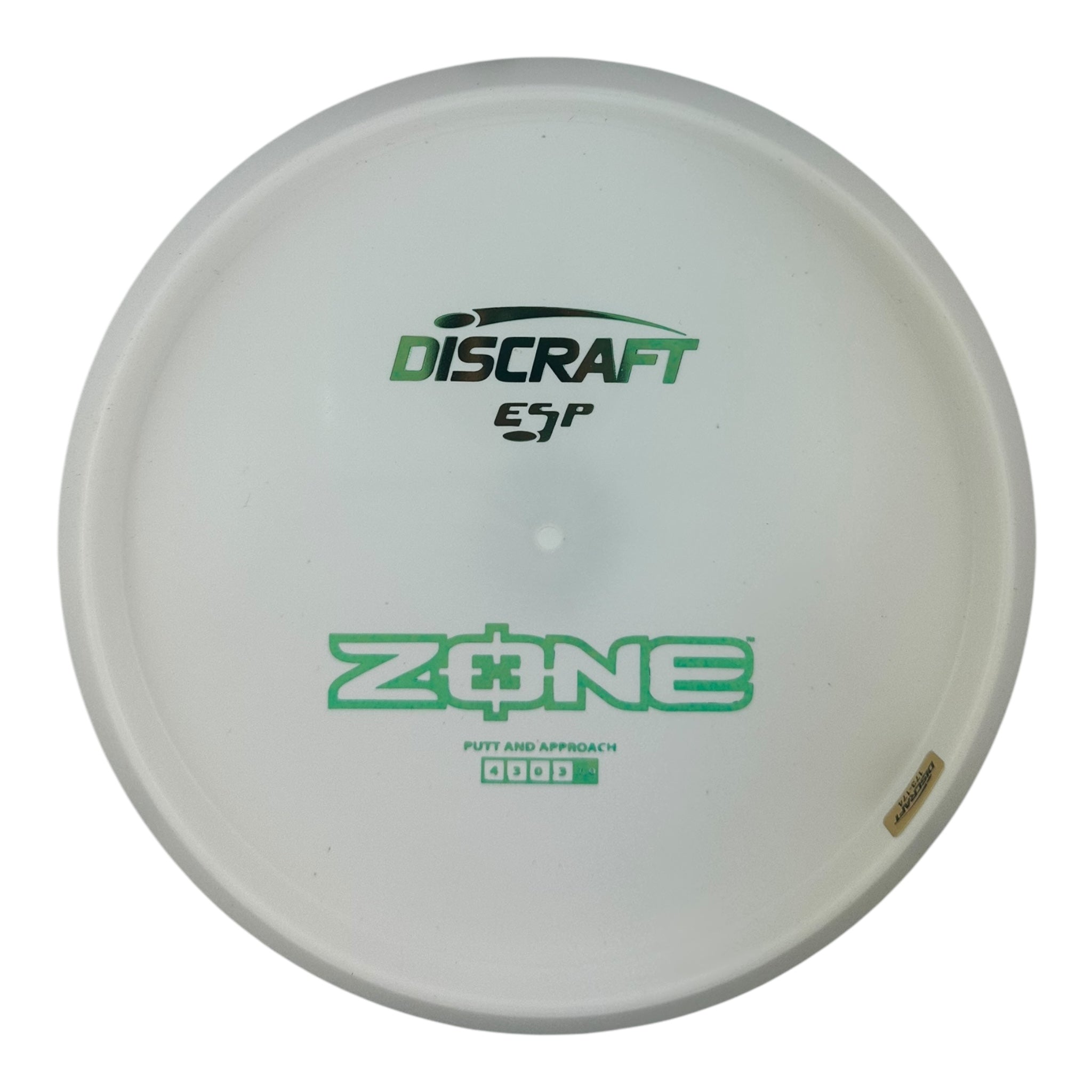 Discraft Zone - ESP Plastic - Pure White Bottom Stamp