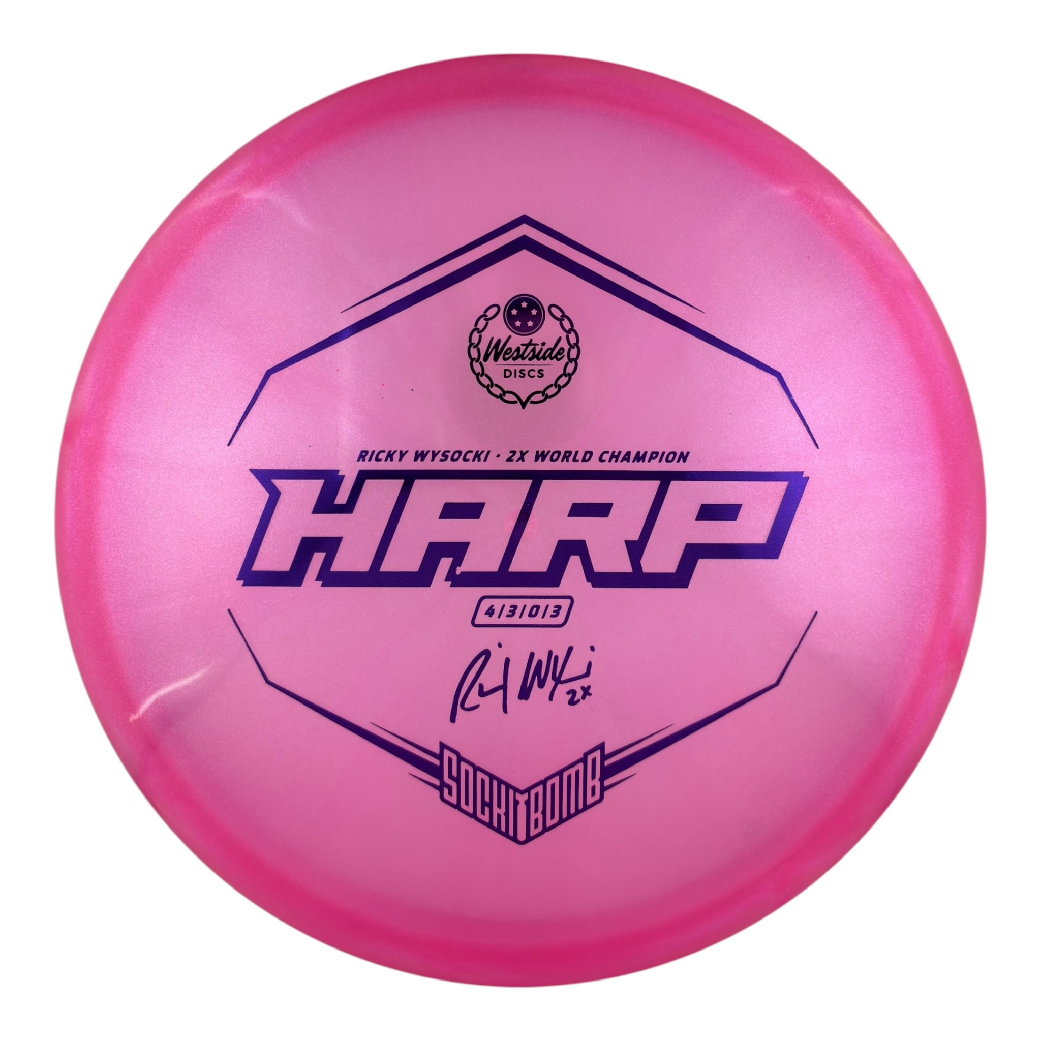 Westside Discs Harp - VIP Ice Glimmer Plastic - Sockibomb Stamp