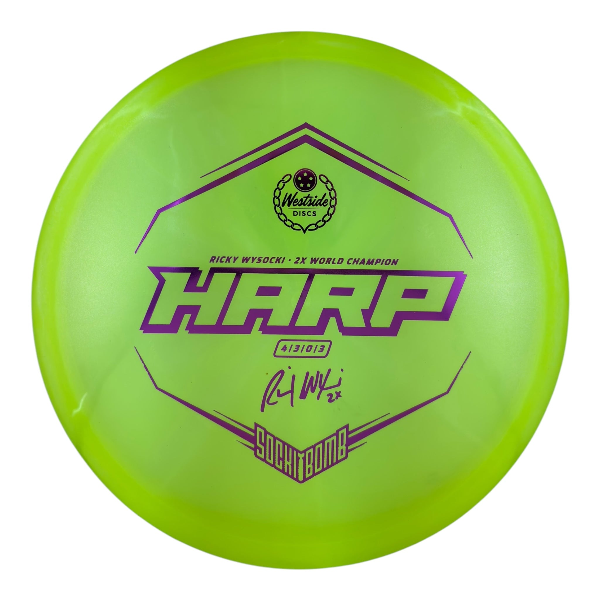 Westside Discs Harp - VIP Ice Glimmer Plastic - Sockibomb Stamp