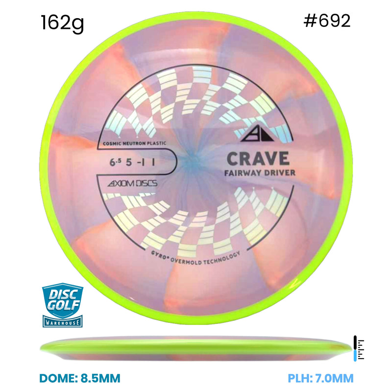 Disc Golf Warehouse Axiom Crave - Cosmic Neutron Plastic Pink Swirl/Silver, Black 162g