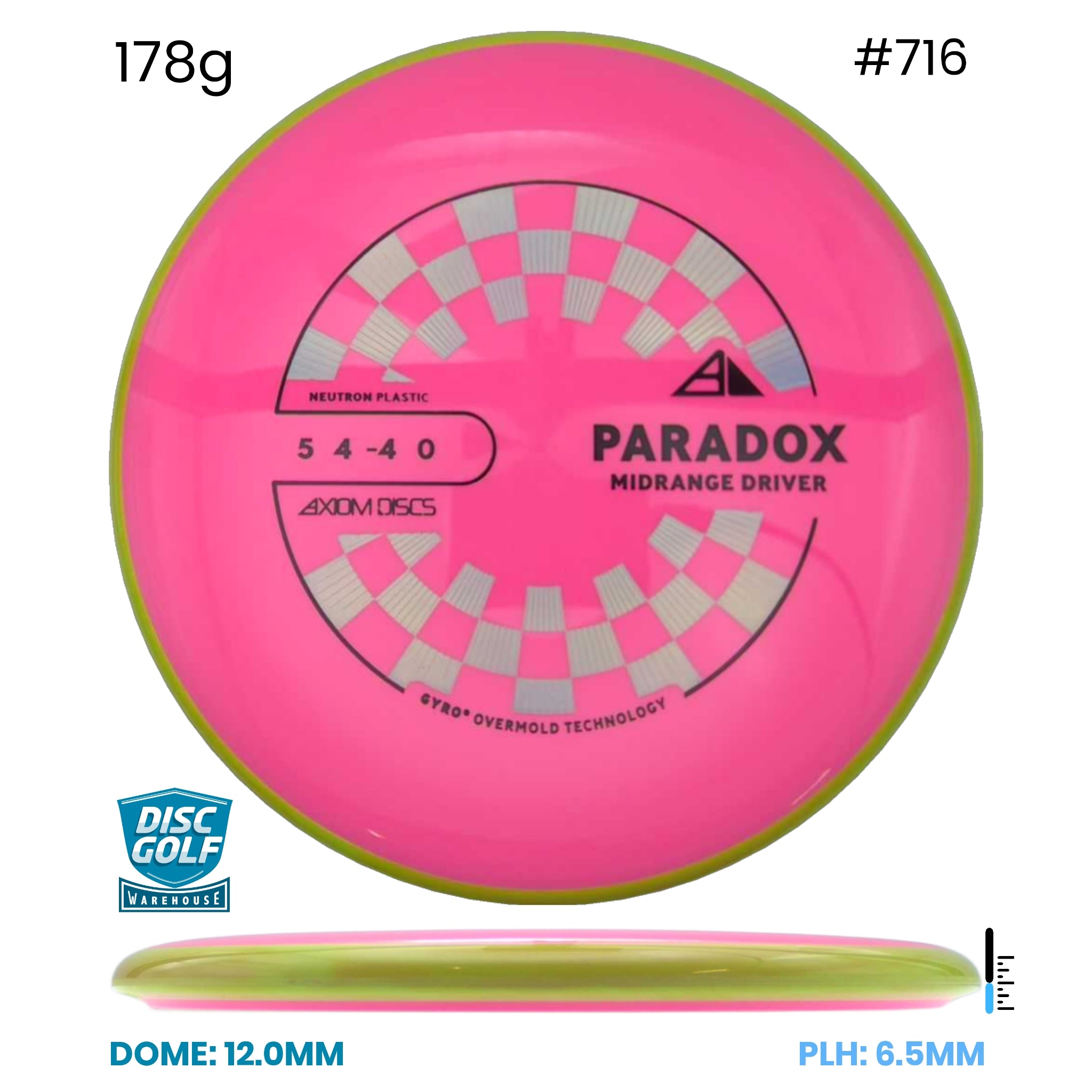 Disc Golf Warehouse Axiom Paradox - Neutron Plastic Pink/Black, Silver 178g