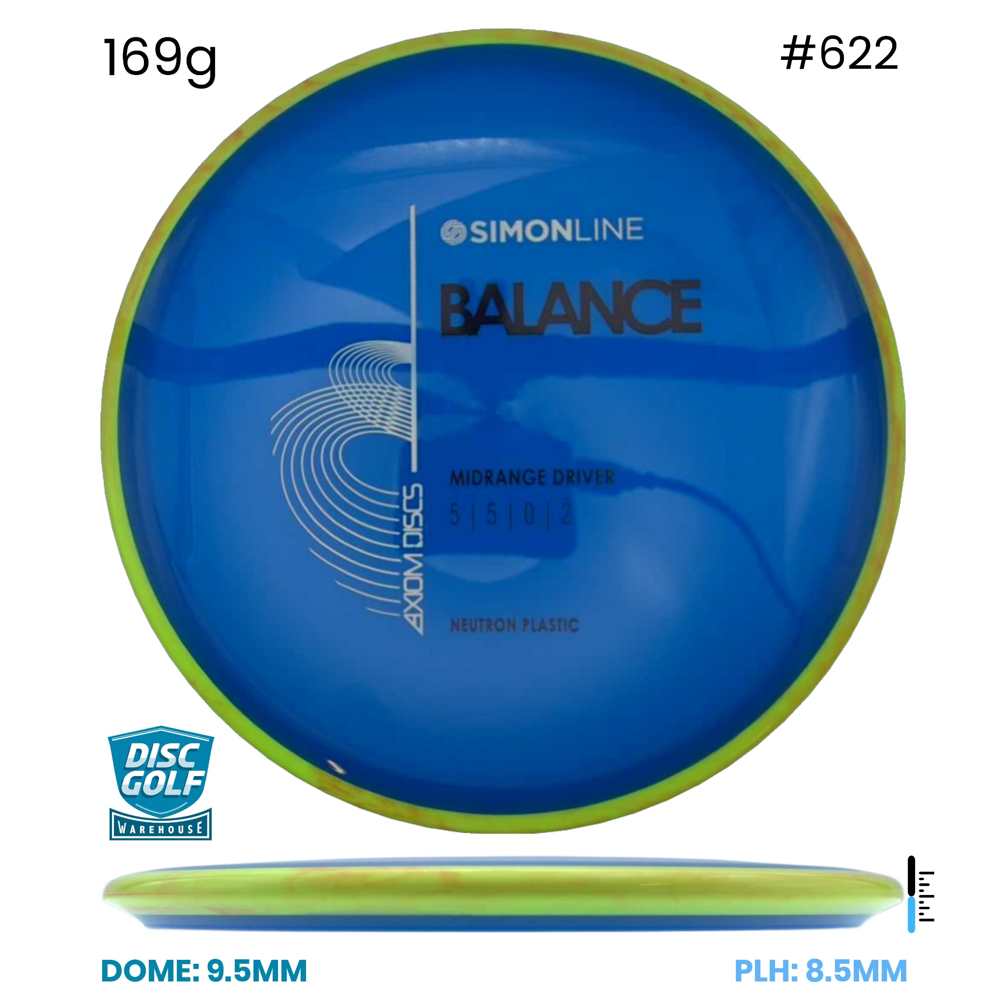 Disc Golf Warehouse Axiom Simon Line Balance - Neutron Plastic Blue/Black, Silver 169g