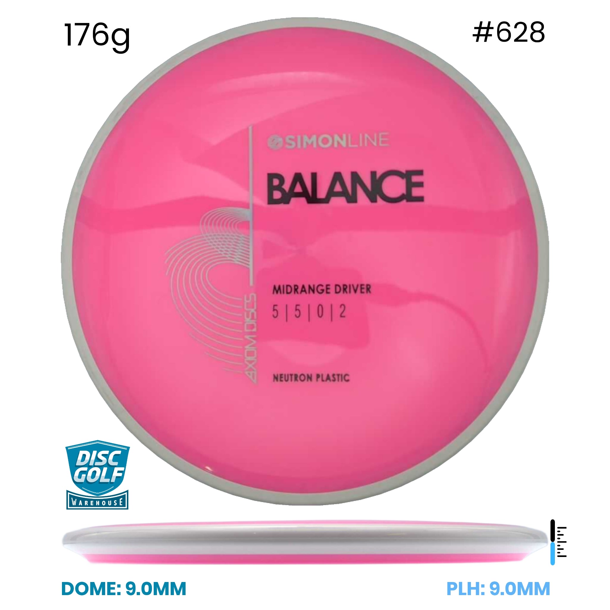 Disc Golf Warehouse Axiom Simon Line Balance - Neutron Plastic Pink/Black, Silver 176g