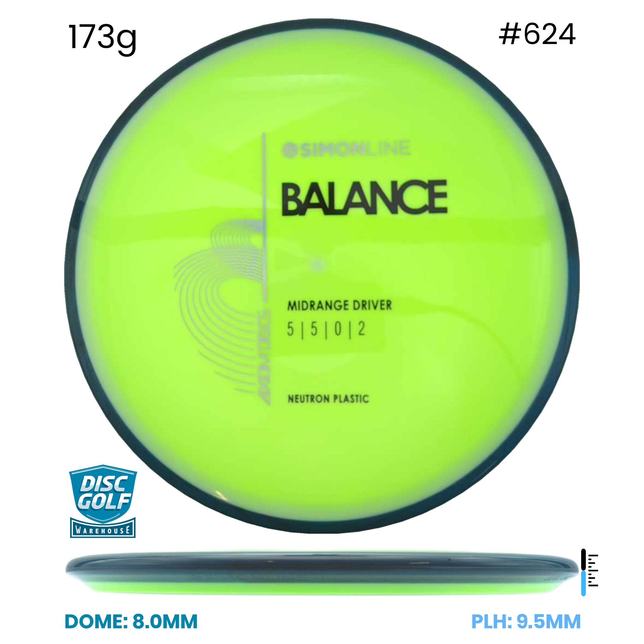 Disc Golf Warehouse Axiom Simon Line Balance - Neutron Plastic Yellow/Black 173g