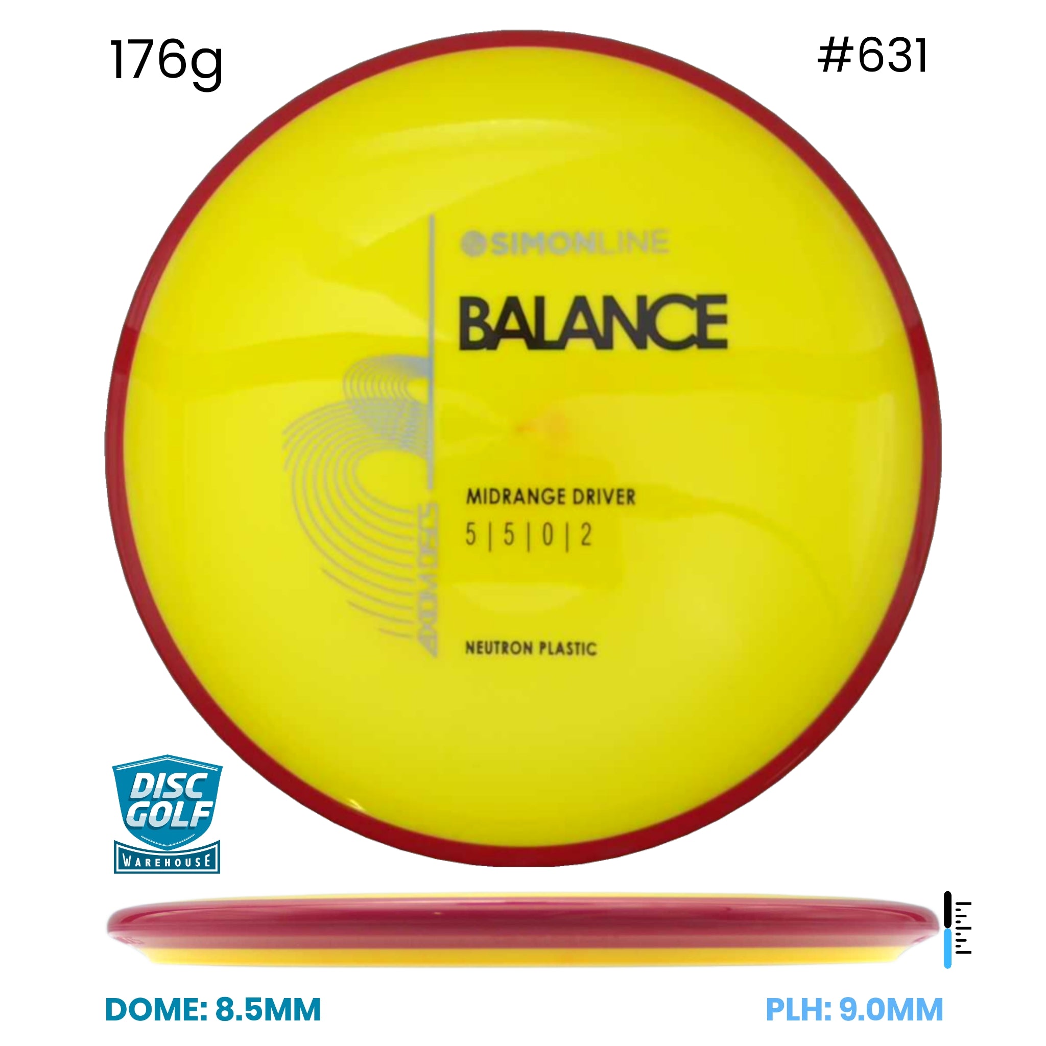 Disc Golf Warehouse Axiom Simon Line Balance - Neutron Plastic Yellow/Black 176g