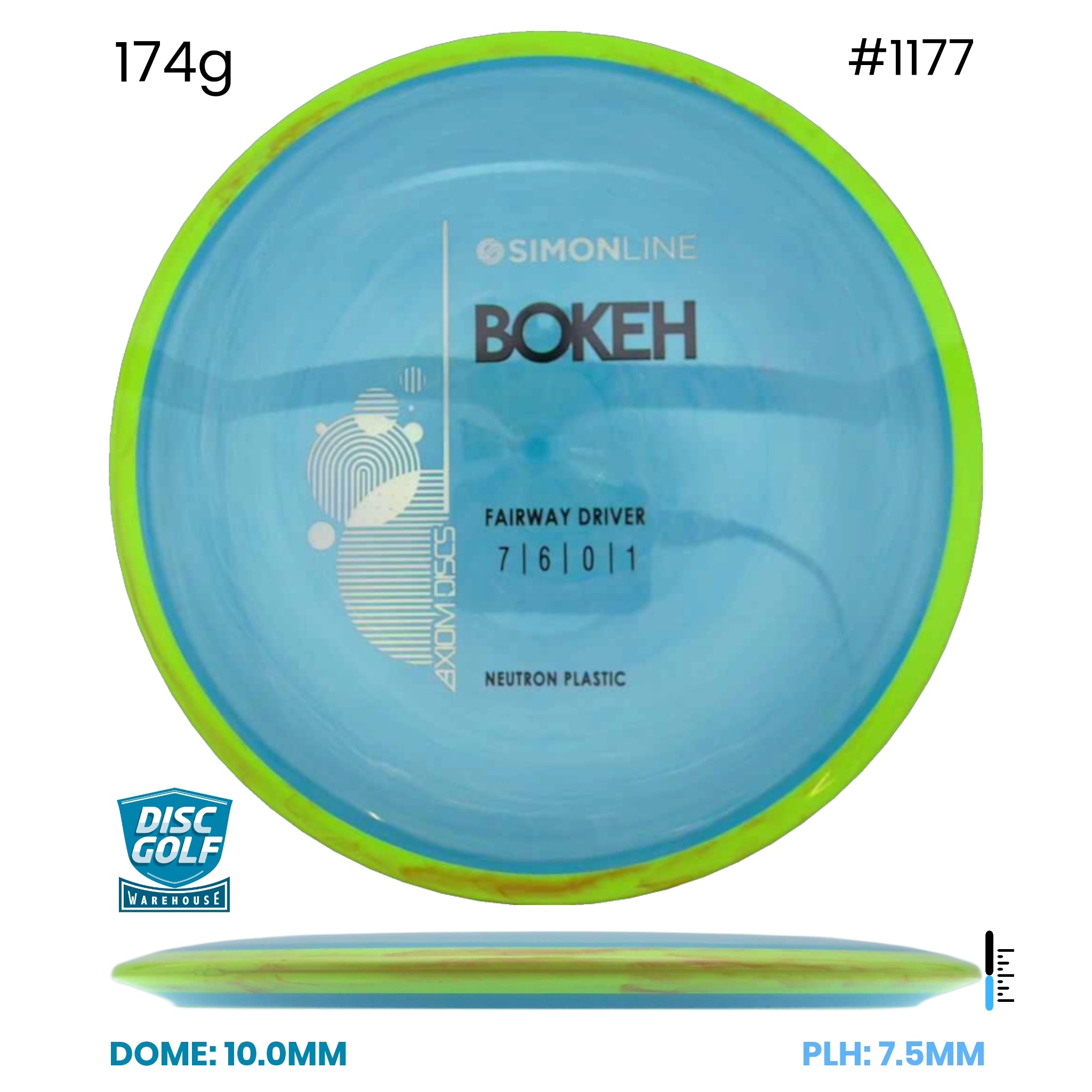 Disc Golf Warehouse Axiom Simon Line Bokeh - Neutron Plastic Blue/Silver 174g