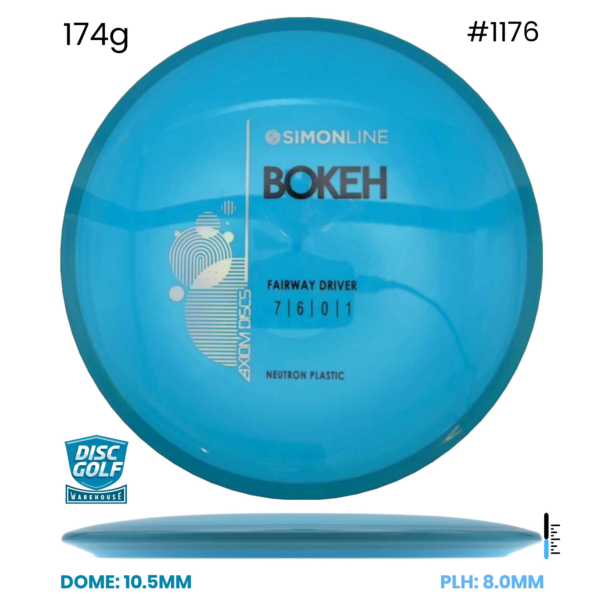 Disc Golf Warehouse Axiom Simon Line Bokeh - Neutron Plastic Blue/Silver, Black 174g