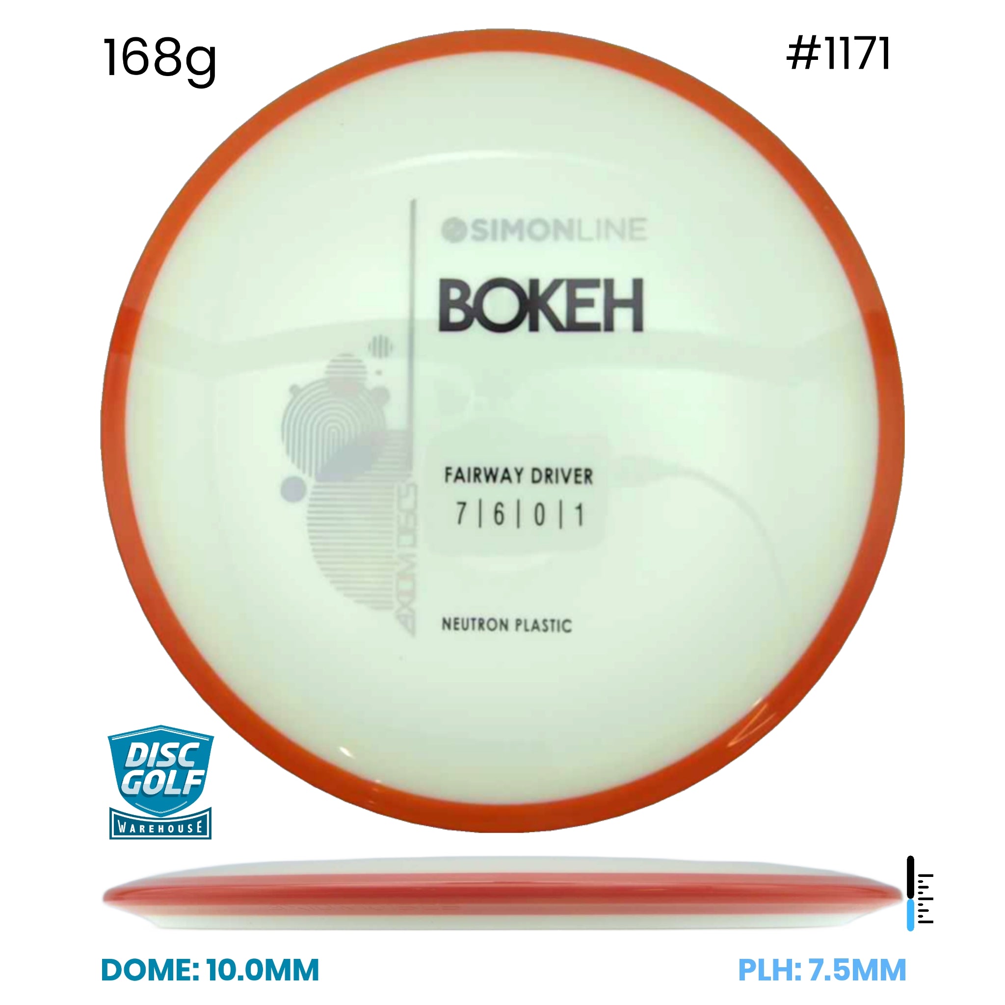 Disc Golf Warehouse Axiom Simon Line Bokeh - Neutron Plastic White/Black 168g