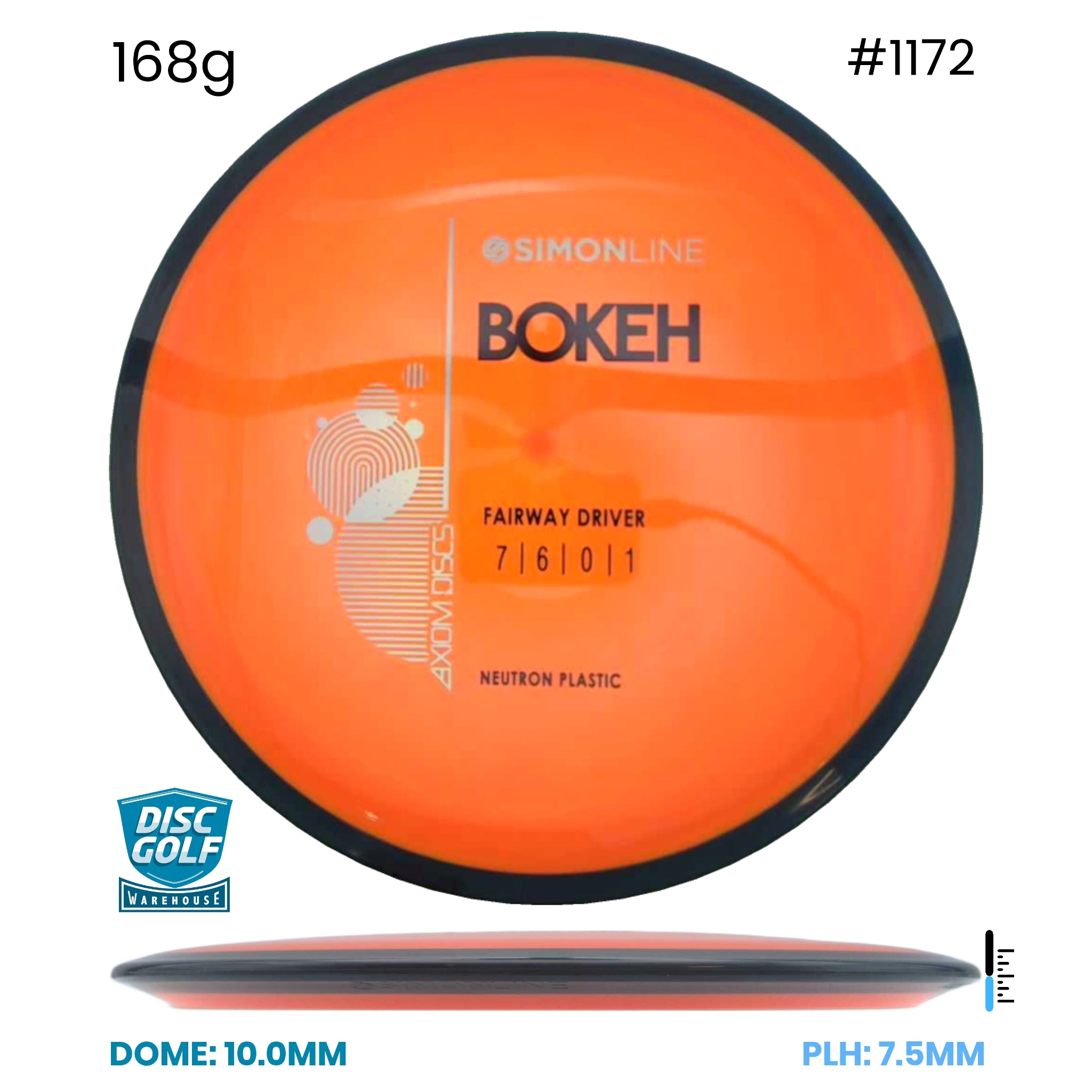 Disc Golf Warehouse Axiom Simon Line Bokeh - Neutron Plastic White/Black 168g