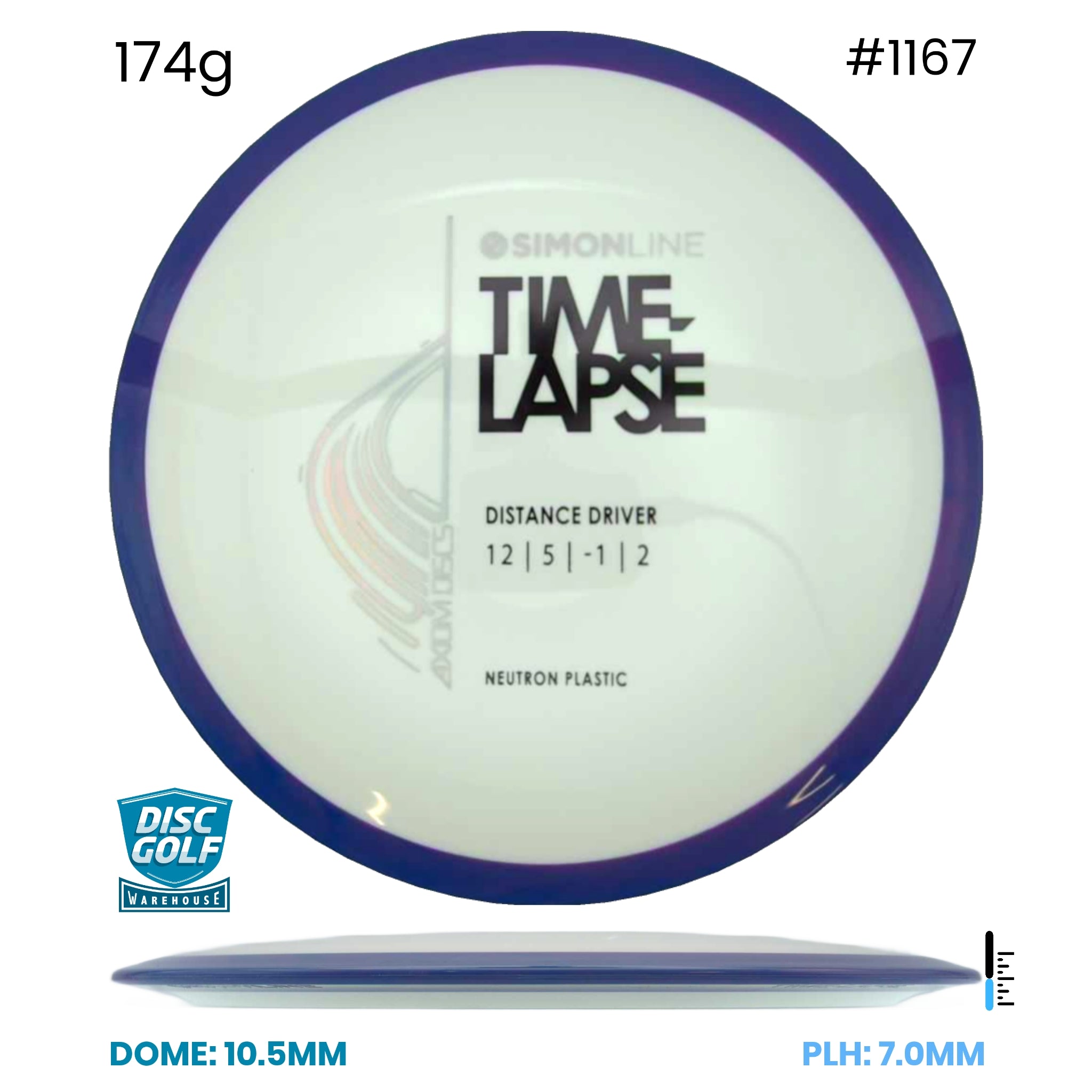 Disc Golf Warehouse Axiom Time-Lapse (retooled) - Neutron Plastic - Simon Line Special Edition White/Black 174g