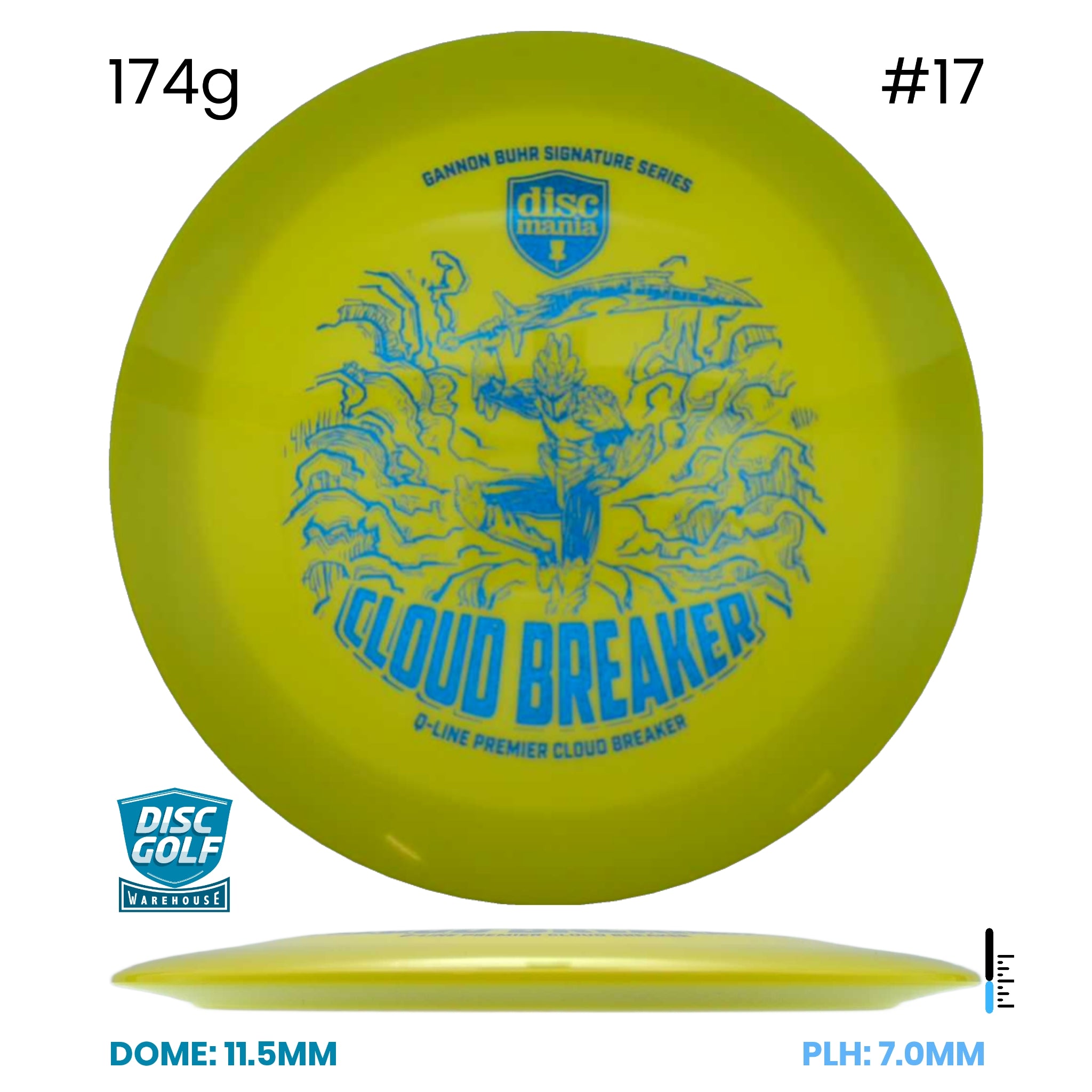 Disc Golf Warehouse Discmania Cloud Breaker - Q-Line Plastic - Gannon Buhr Signature Series Green/Blue Metallic 174g
