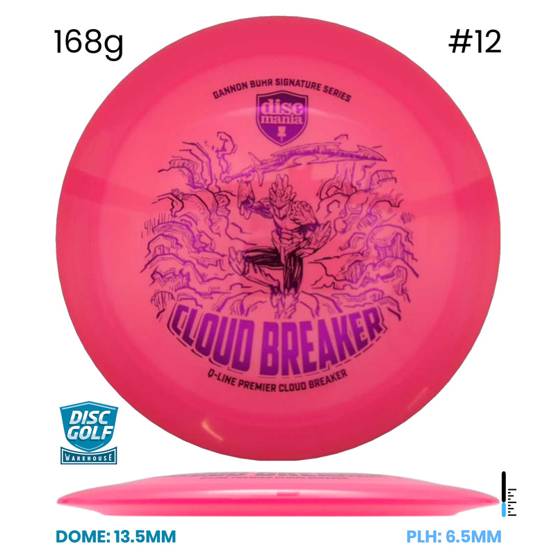 Disc Golf Warehouse Discmania Cloud Breaker - Q-Line Plastic - Gannon Buhr Signature Series Pink/Purple Metallic 168g