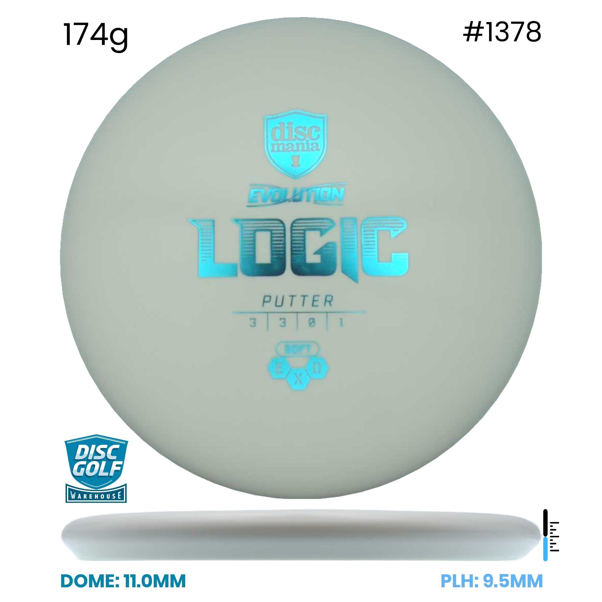 Disc Golf Warehouse Discmania Logic - Soft Exo Plastic White/Blue Metallic 174g