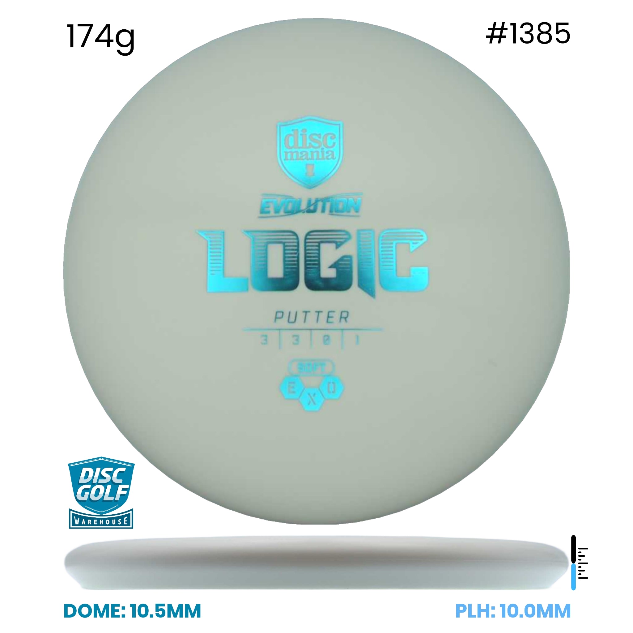 Disc Golf Warehouse Discmania Logic - Soft Exo Plastic White/Blue Metallic 174g
