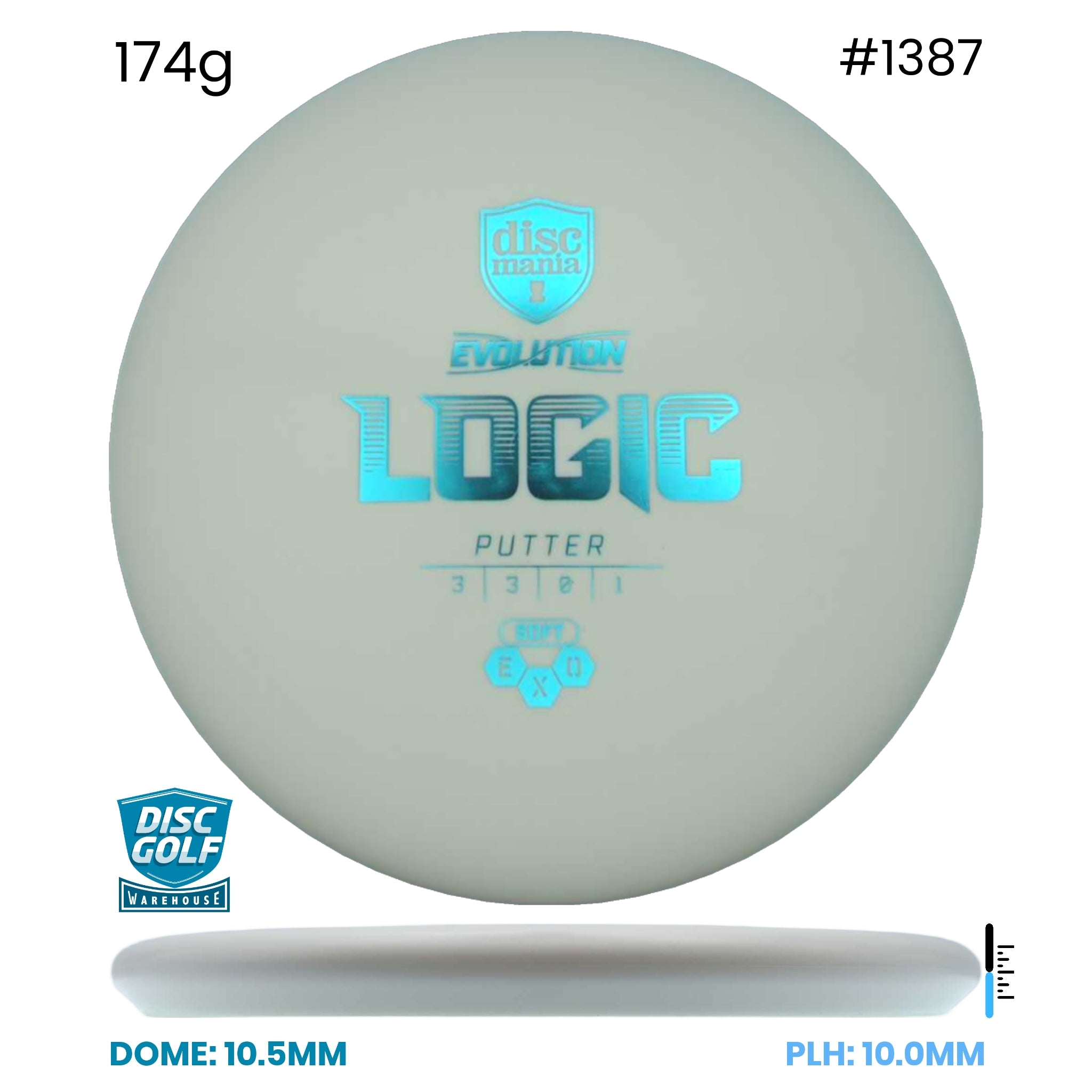 Disc Golf Warehouse Discmania Logic - Soft Exo Plastic White/Blue Metallic 174g