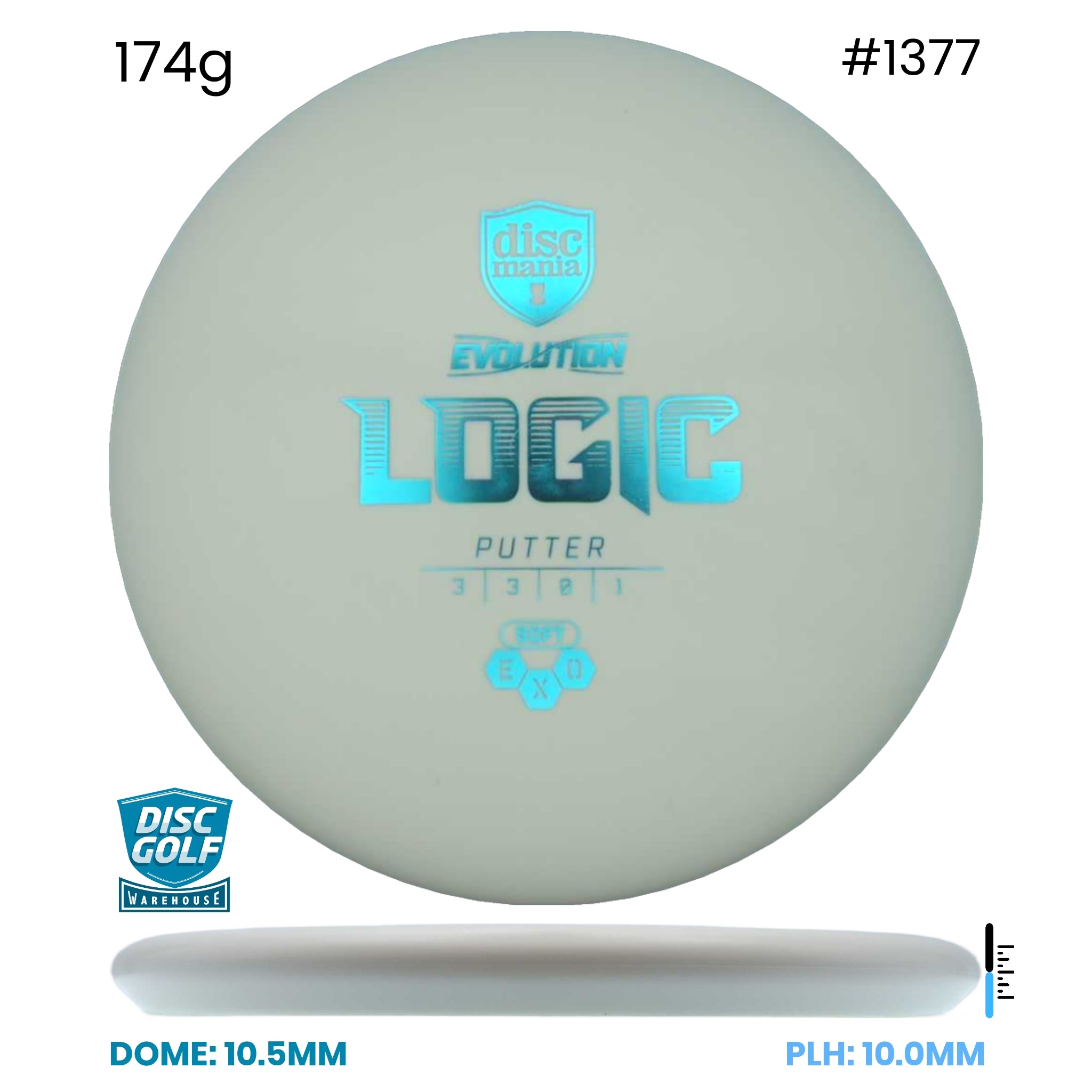 Disc Golf Warehouse Discmania Logic - Soft Exo Plastic White/Blue Metallic 174g