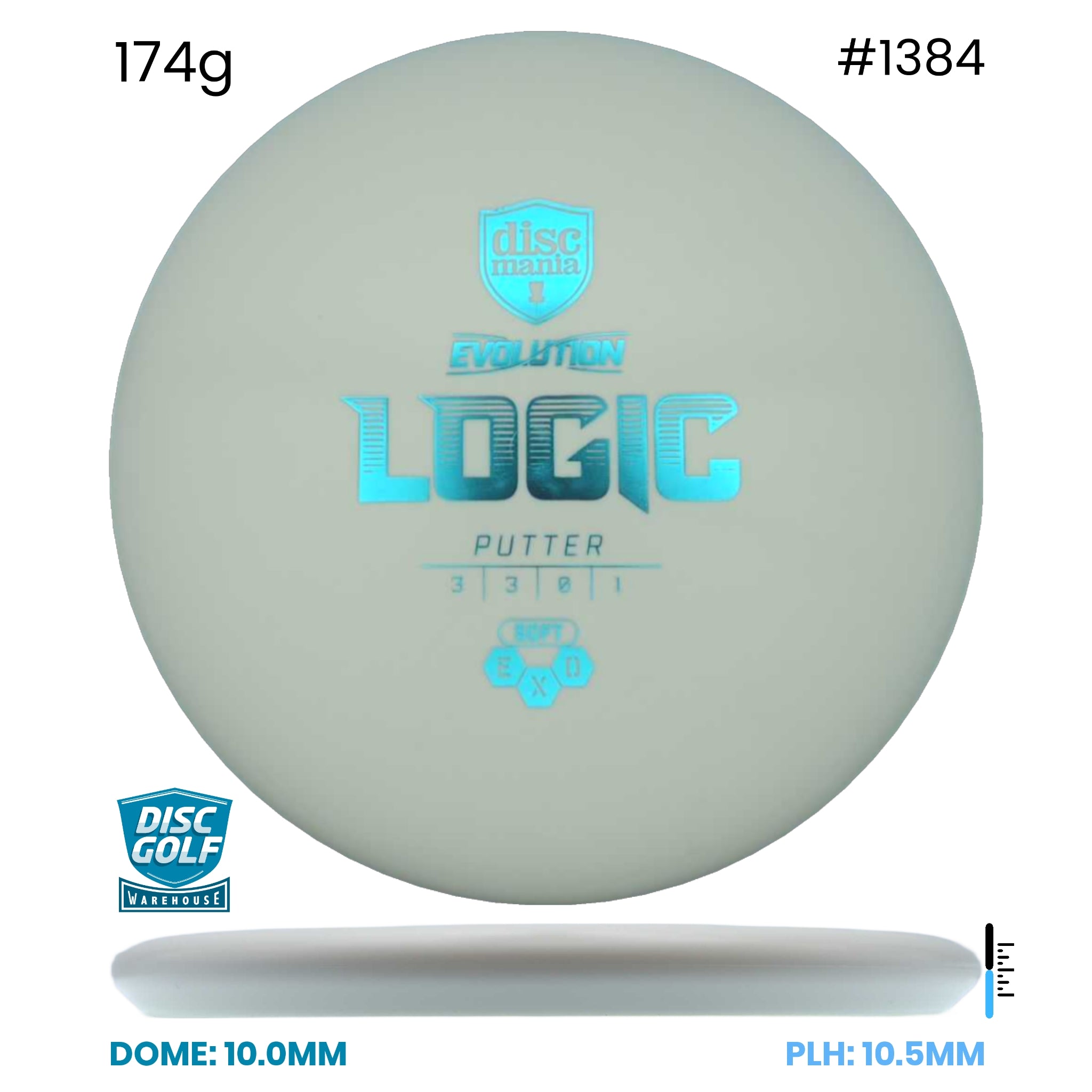 Disc Golf Warehouse Discmania Logic - Soft Exo Plastic White/Blue Metallic 174g