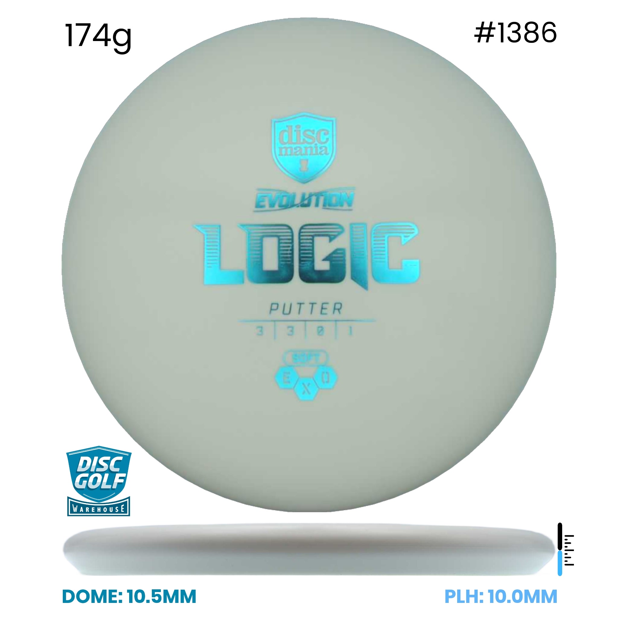 Disc Golf Warehouse Discmania Logic - Soft Exo Plastic White/Blue Metallic 174g