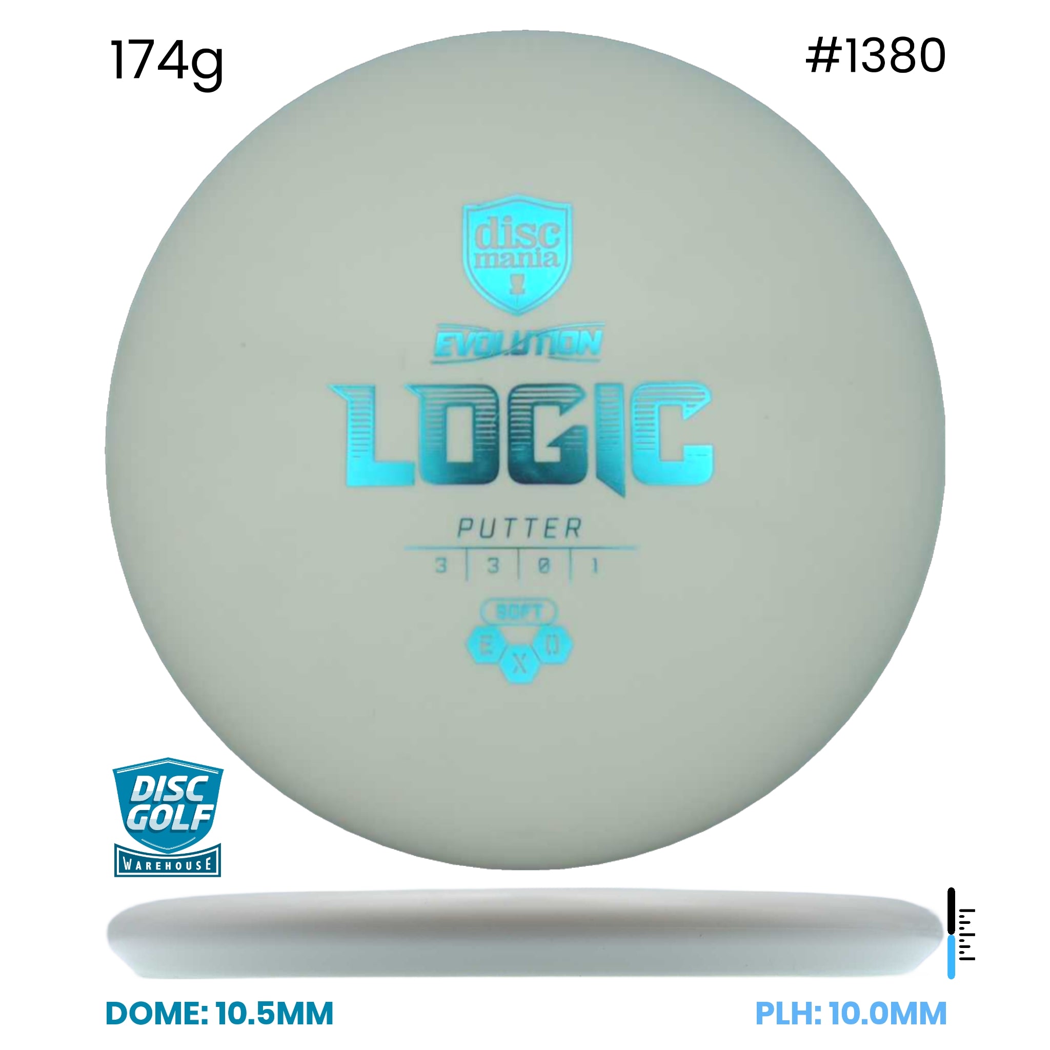 Disc Golf Warehouse Discmania Logic - Soft Exo Plastic White/Blue Metallic 174g