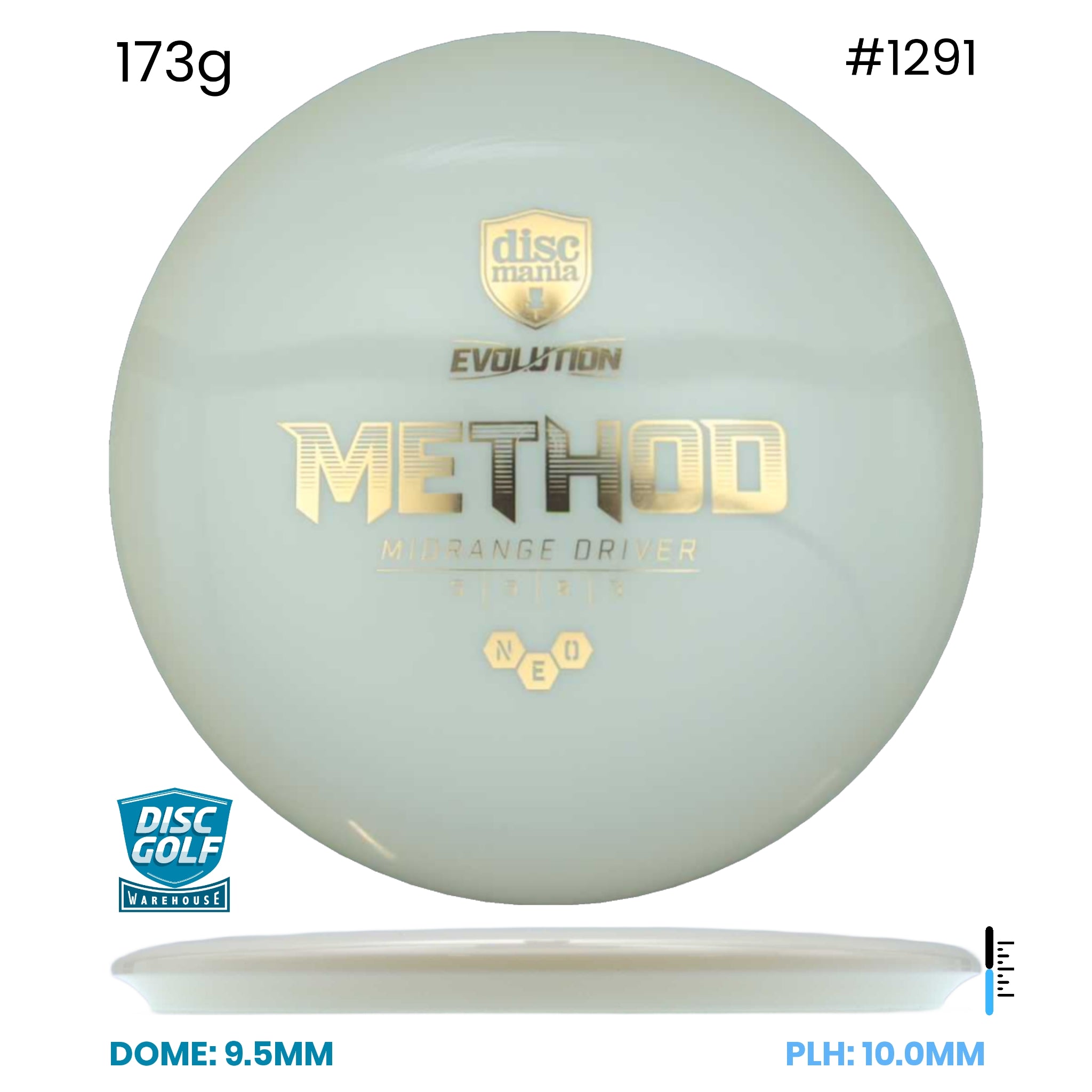 Disc Golf Warehouse Discmania Method - Neo Plastic White/Gold 173g