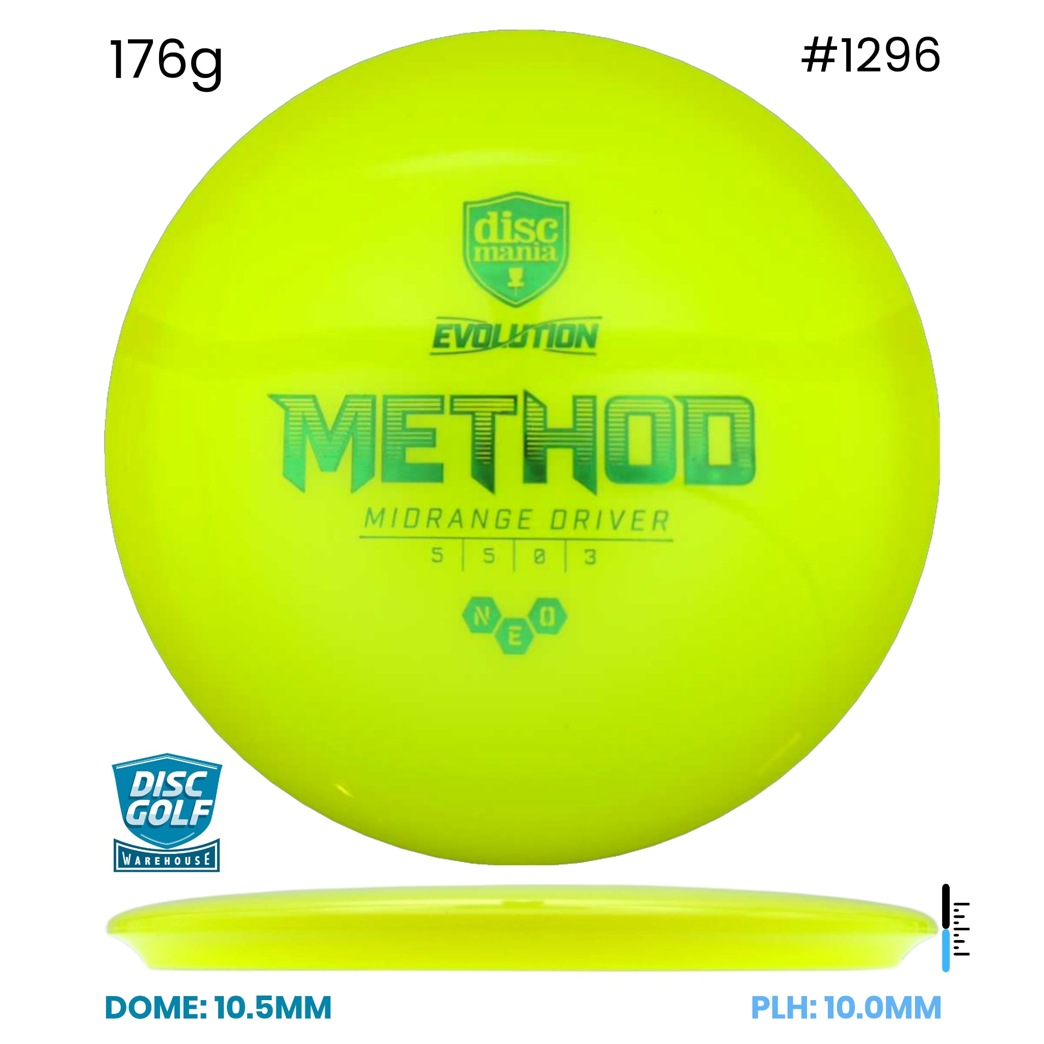 Disc Golf Warehouse Discmania Method - Neo Plastic Yellow/Black 176g