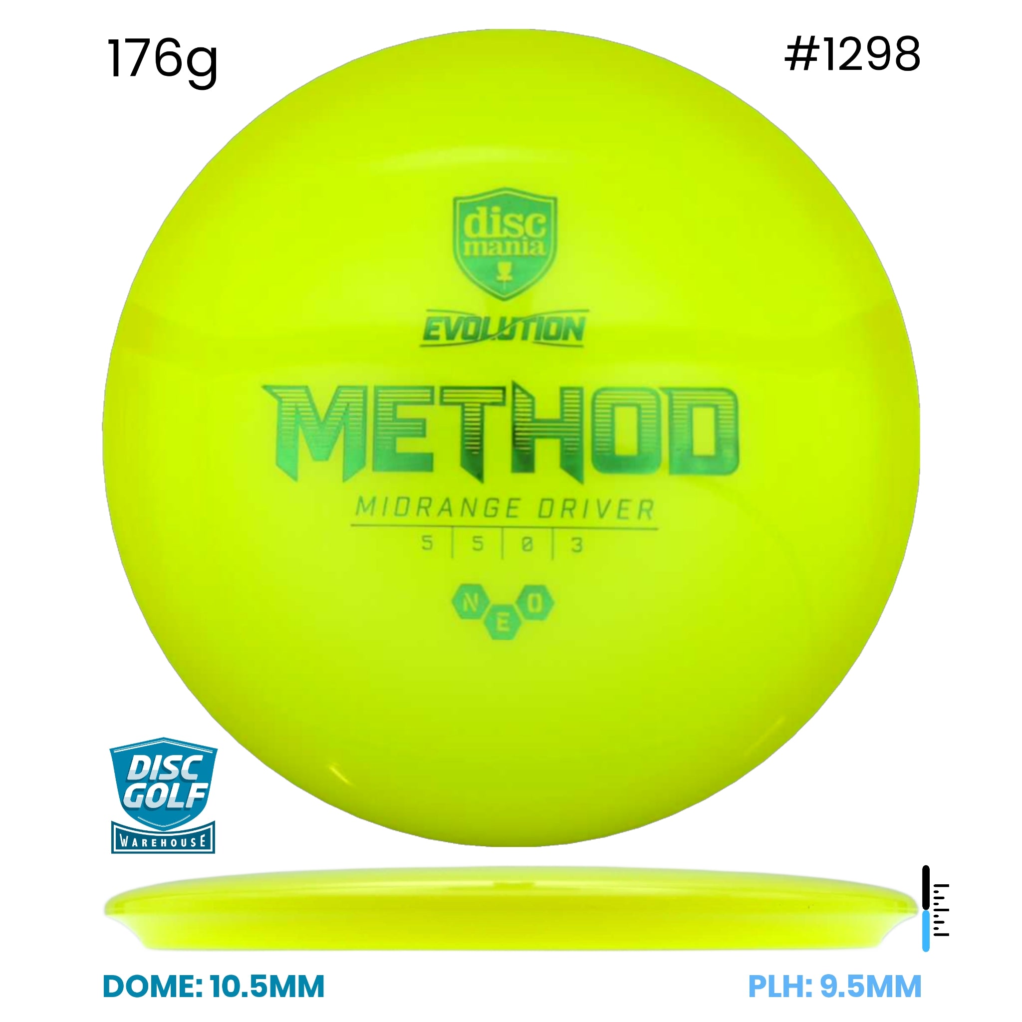 Disc Golf Warehouse Discmania Method - Neo Plastic Yellow/Green Metallic 176g