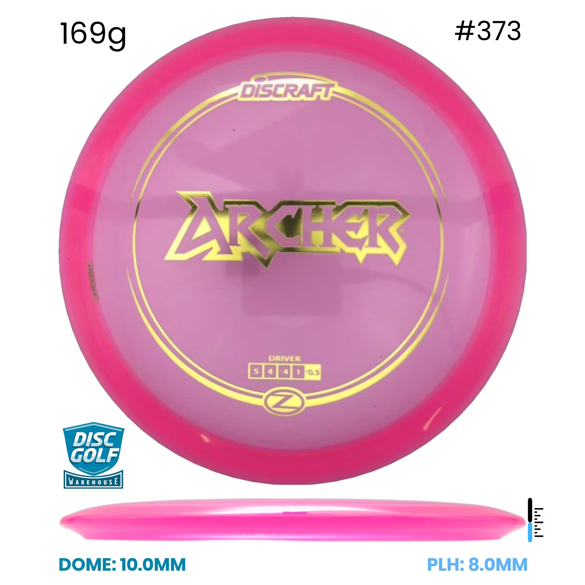 Disc Golf Warehouse Discraft Archer - Z Plastic Pink/Gold 169g