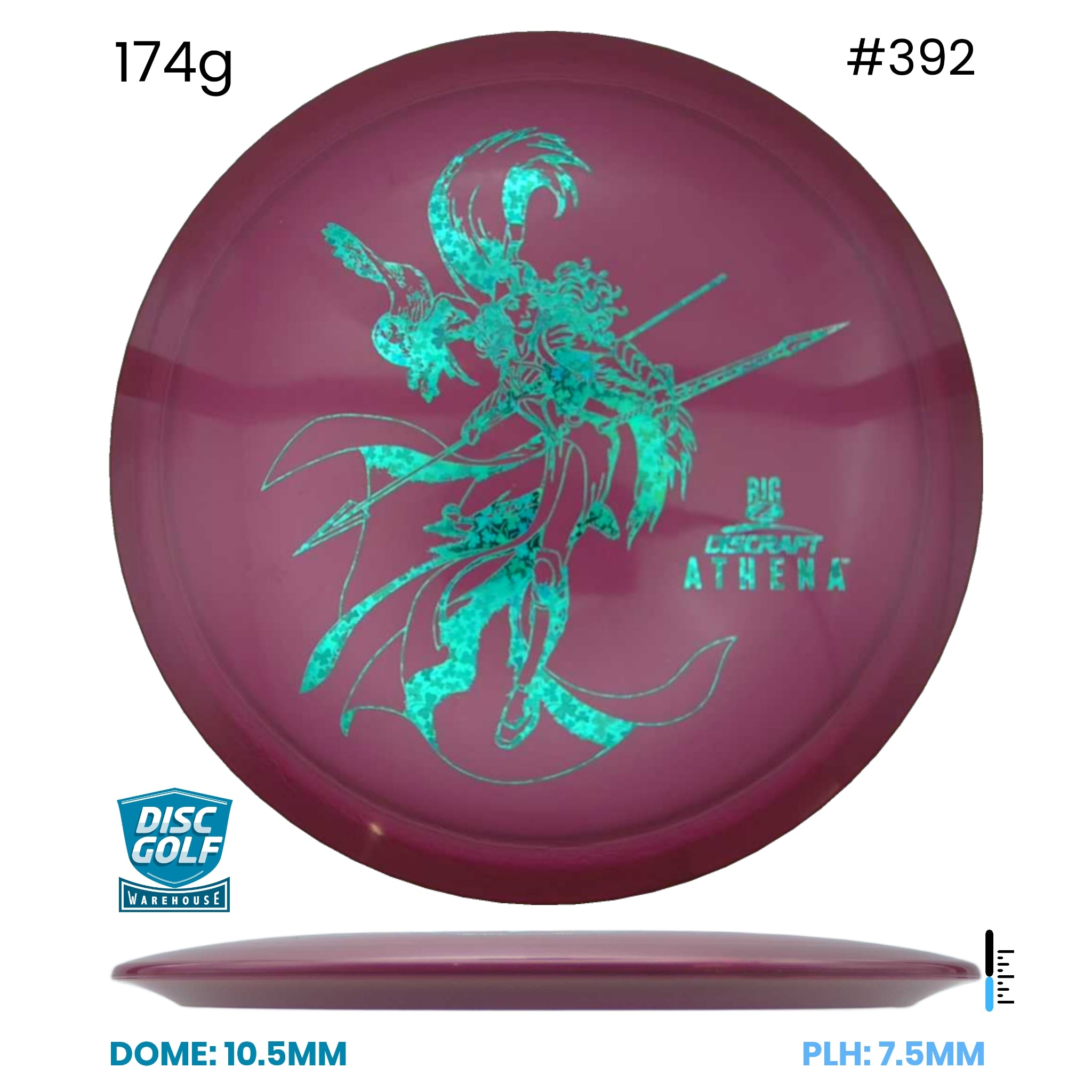 Disc Golf Warehouse Discraft Athena - Paul McBeth Big Z Plastic Pink/Green Metallic 174g