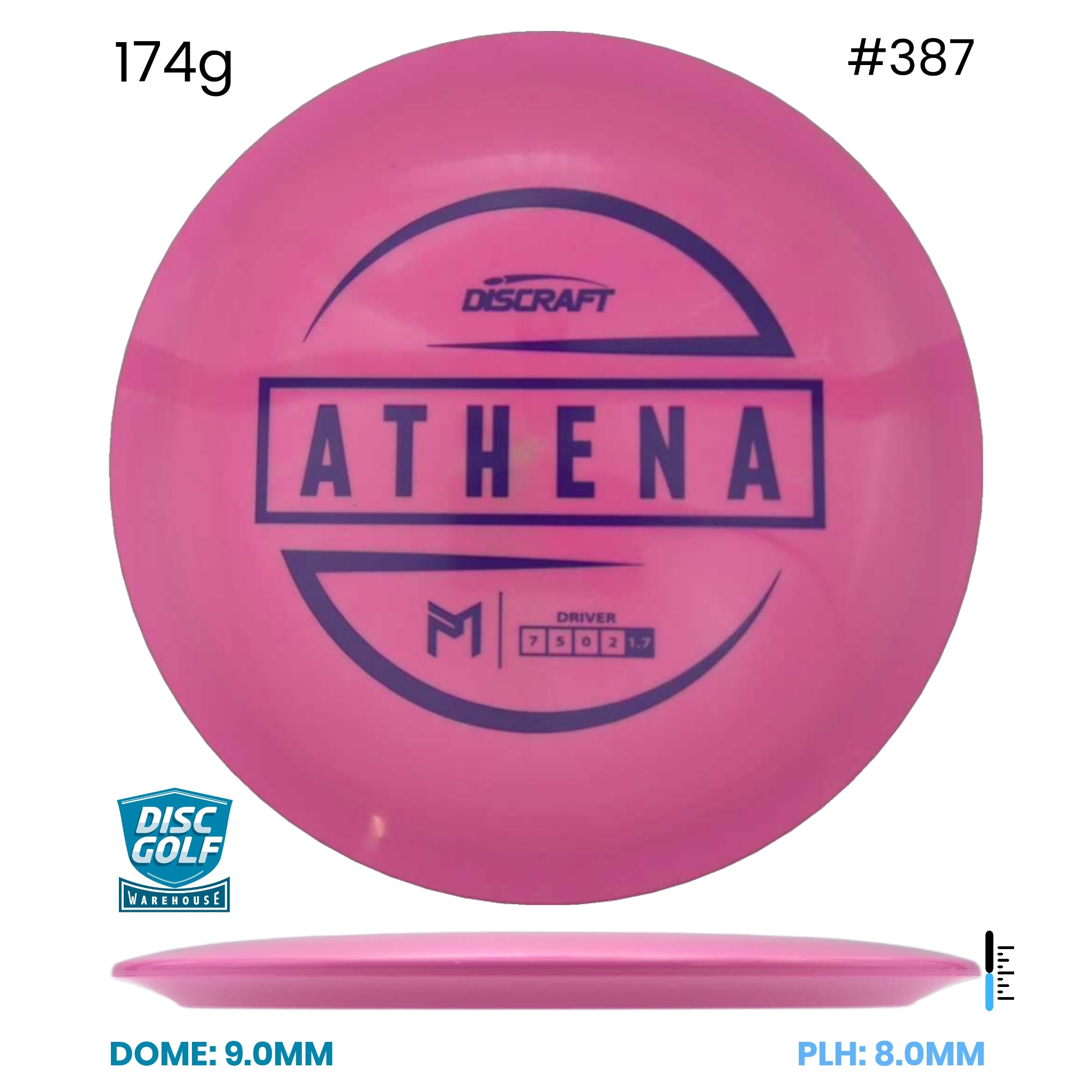 Disc Golf Warehouse Discraft Athena - Paul McBeth ESP Plastic Pink/Purple Metallic 174g
