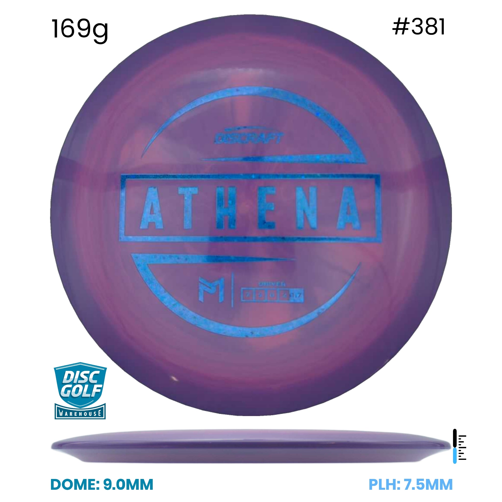 Disc Golf Warehouse Discraft Athena - Paul McBeth ESP Plastic Purple/Blue Metallic 169g