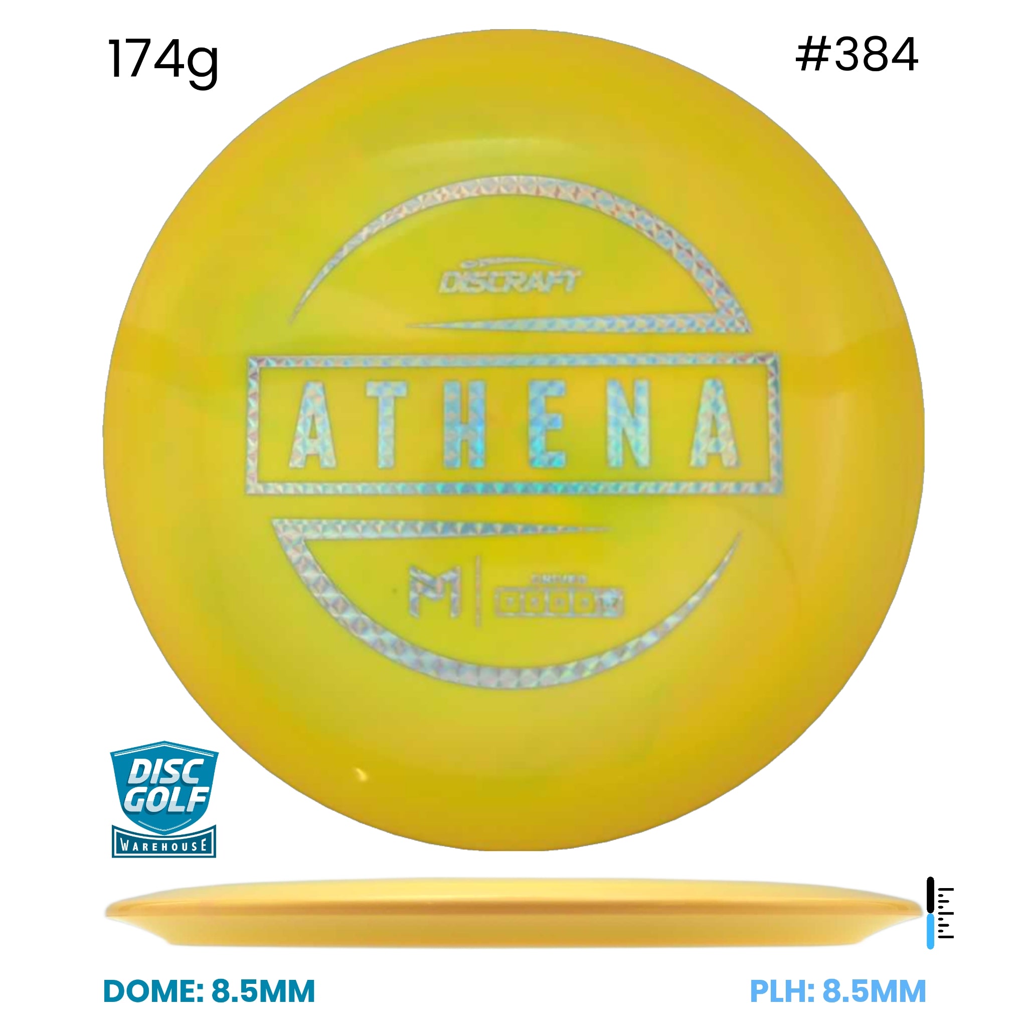 Disc Golf Warehouse Discraft Athena - Paul McBeth ESP Plastic Yellow/Holographic 174g