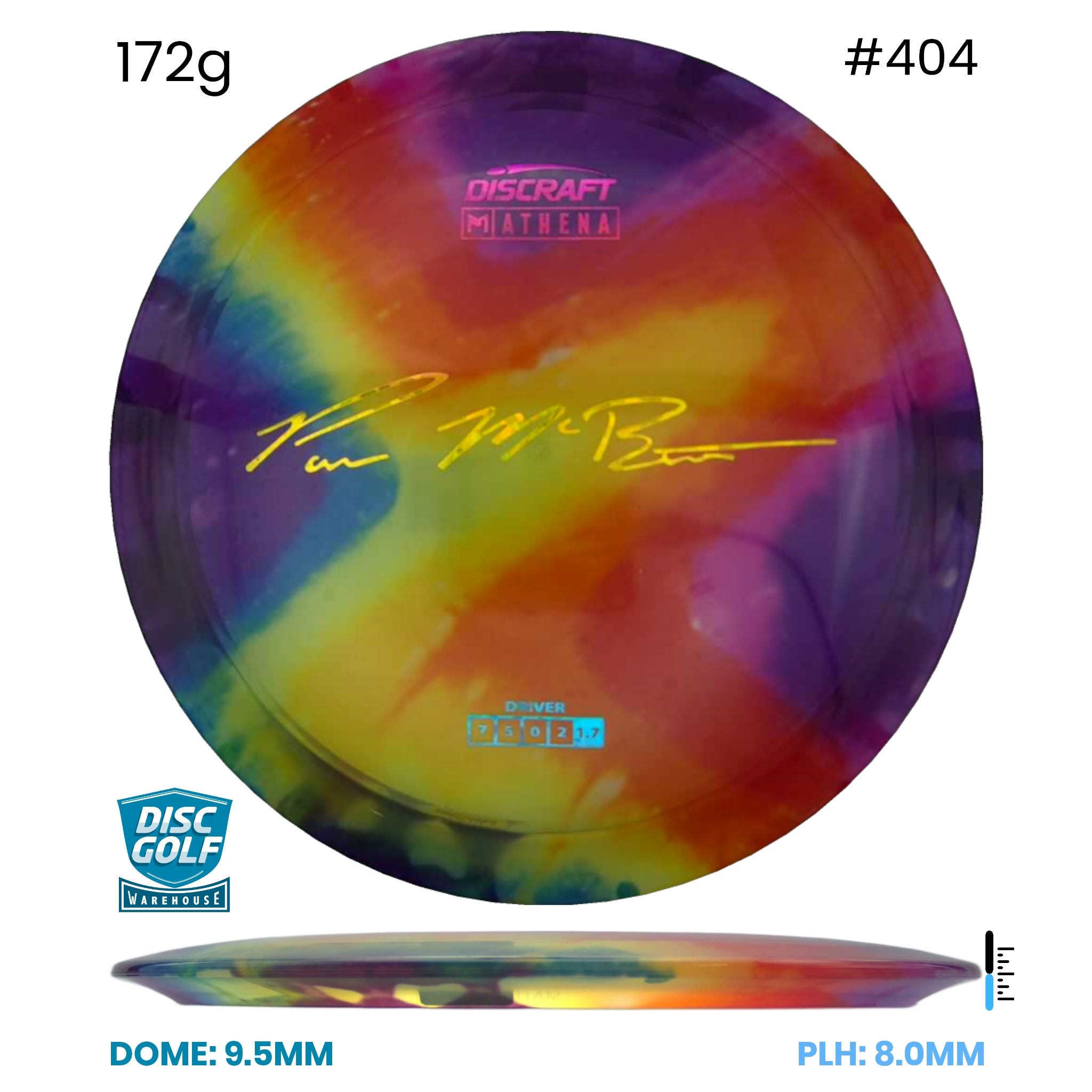 Disc Golf Warehouse Discraft Athena - Paul McBeth Fly Dye Z Full Color Print/None 172g