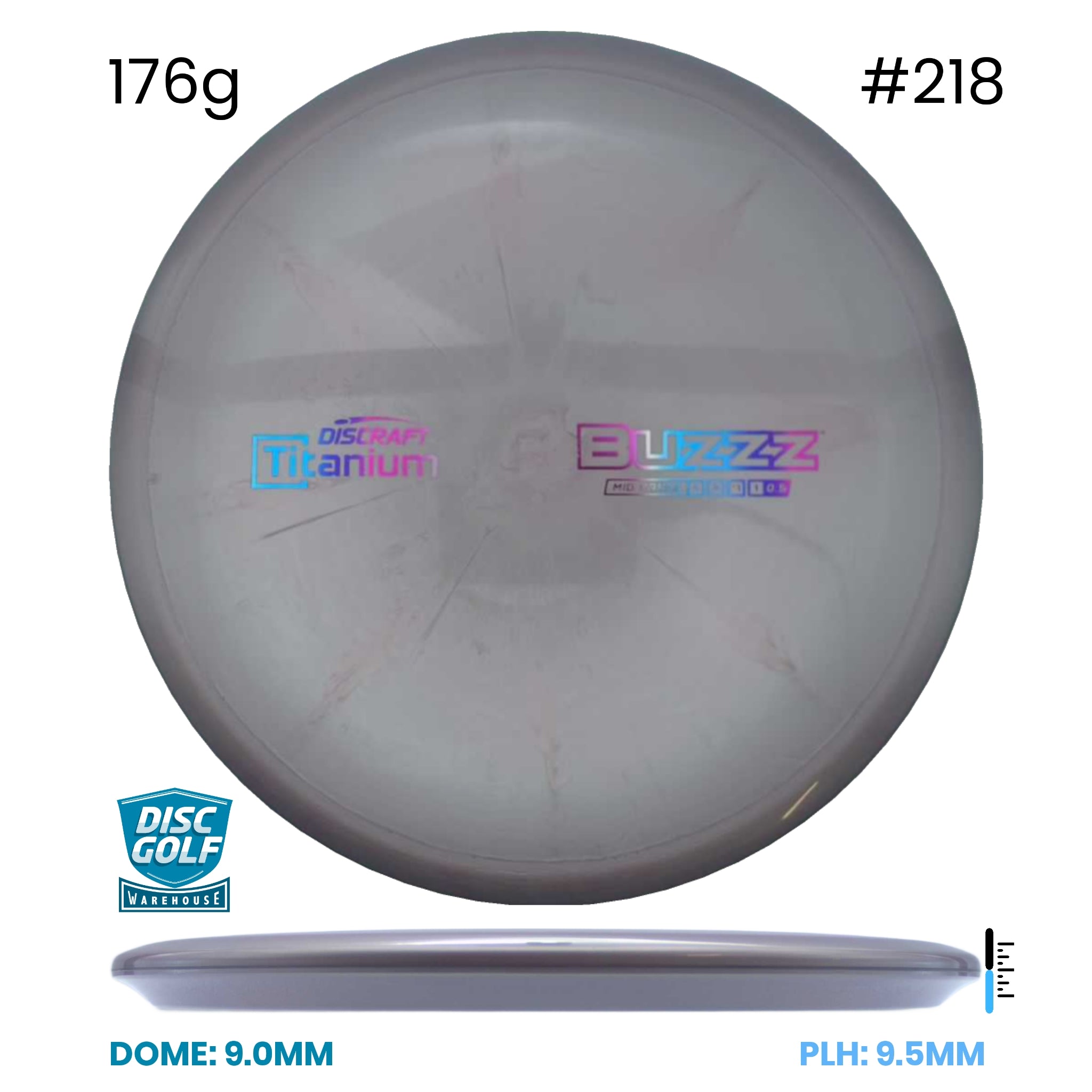 Disc Golf Warehouse Discraft Buzzz - Titanium Plastic Gray/Rainbow Holo 176g