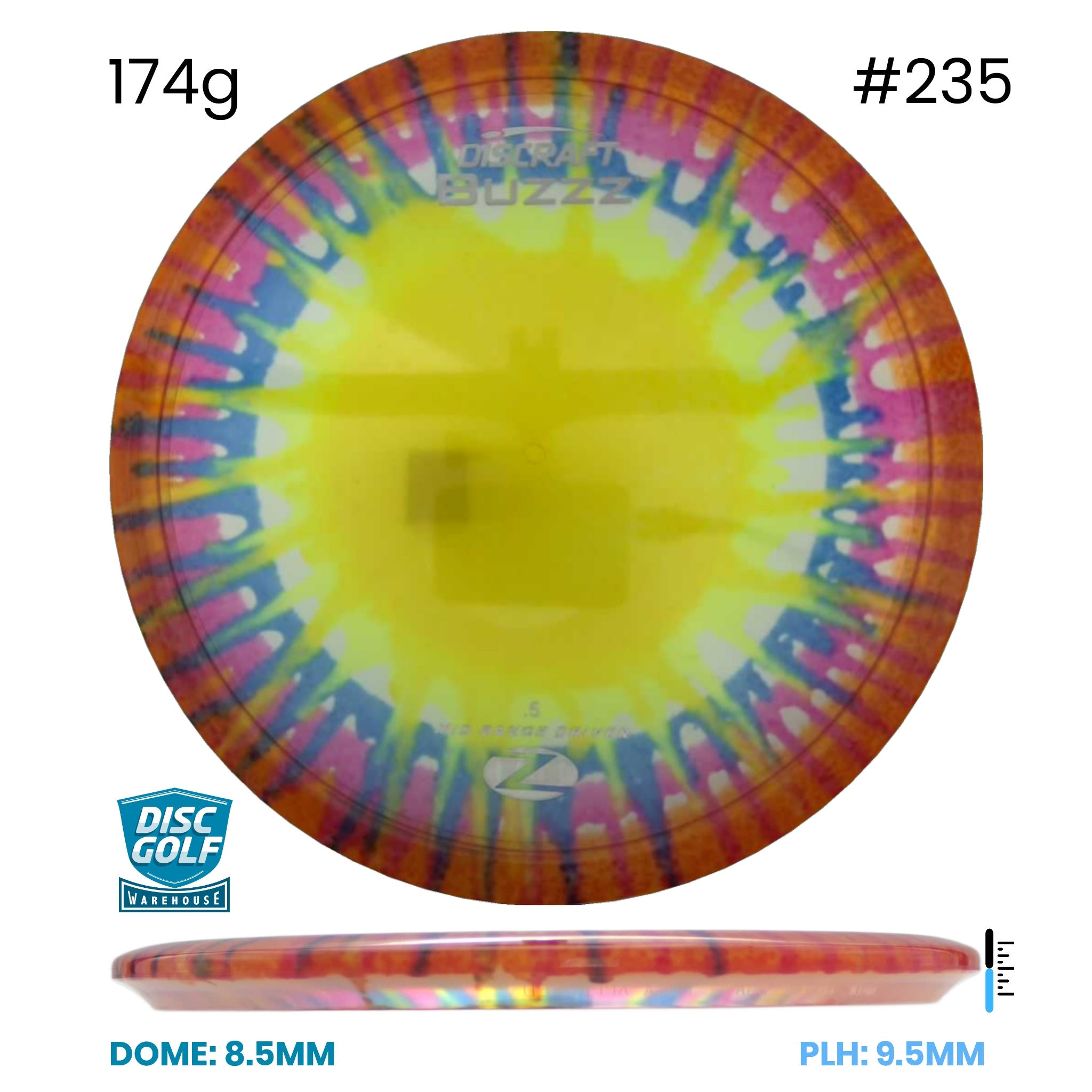 Disc Golf Warehouse Discraft Buzzz -Z Fly Dye Plastic Fly Dye/#235/None 174g