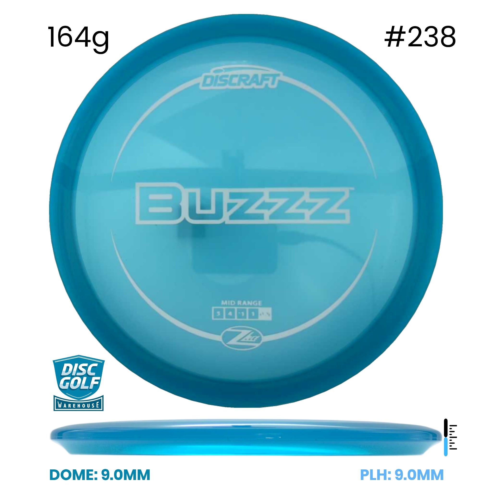 Disc Golf Warehouse Discraft Buzzz - Z Lite Plastic Blue/White 164g