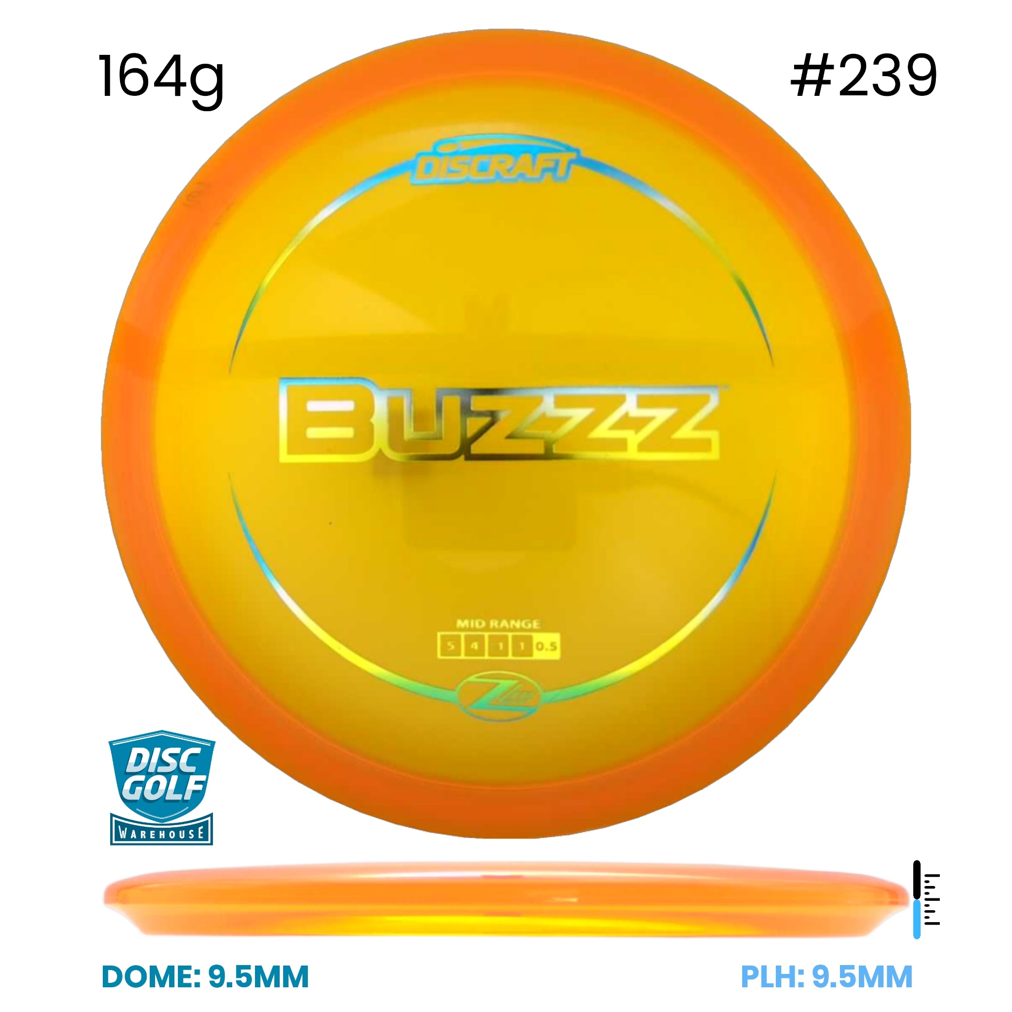 Disc Golf Warehouse Discraft Buzzz - Z Lite Plastic Yellow/Holographic 164g