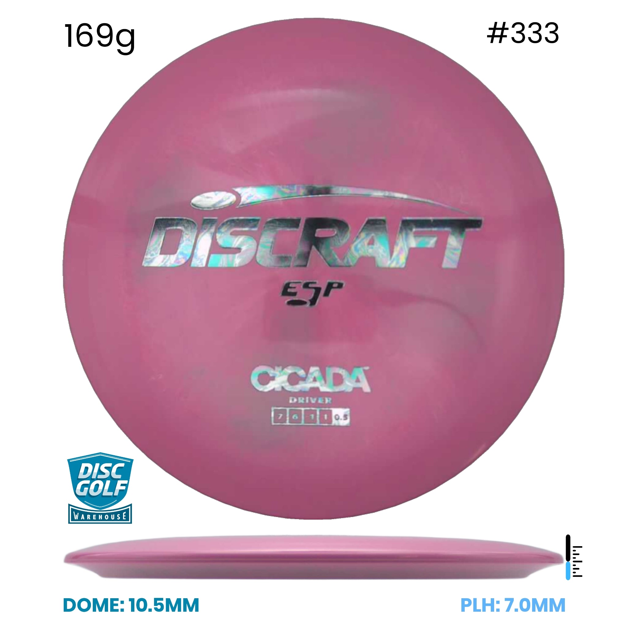 Disc Golf Warehouse Discraft Cicada - ESP Plastic Pink/Silver 169g