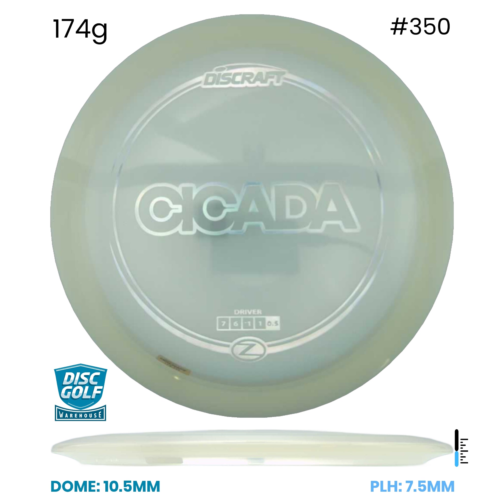 Disc Golf Warehouse Discraft Cicada - Z Plastic Clear/Silver 174g
