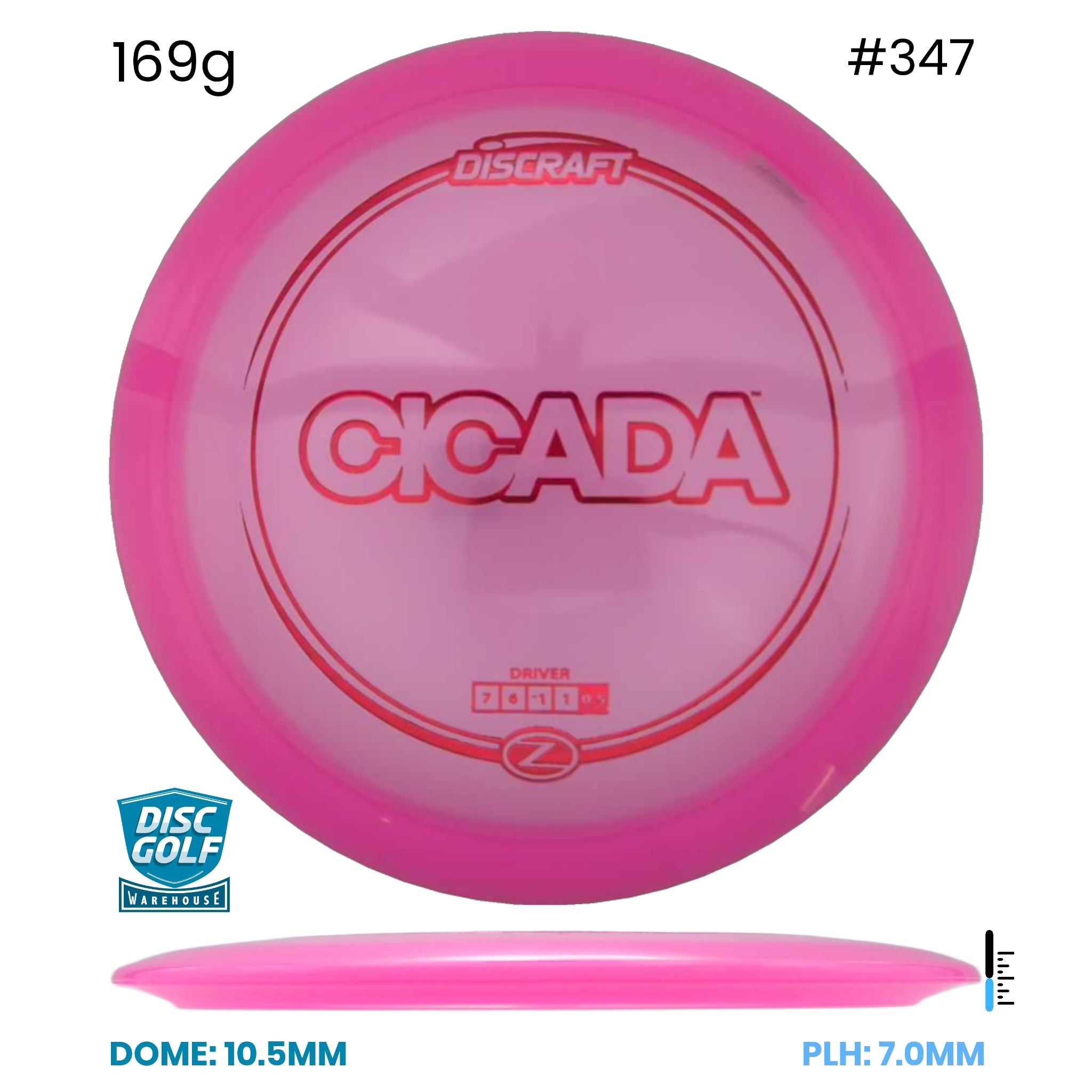 Disc Golf Warehouse Discraft Cicada - Z Plastic Pink/Red Metallic 169g