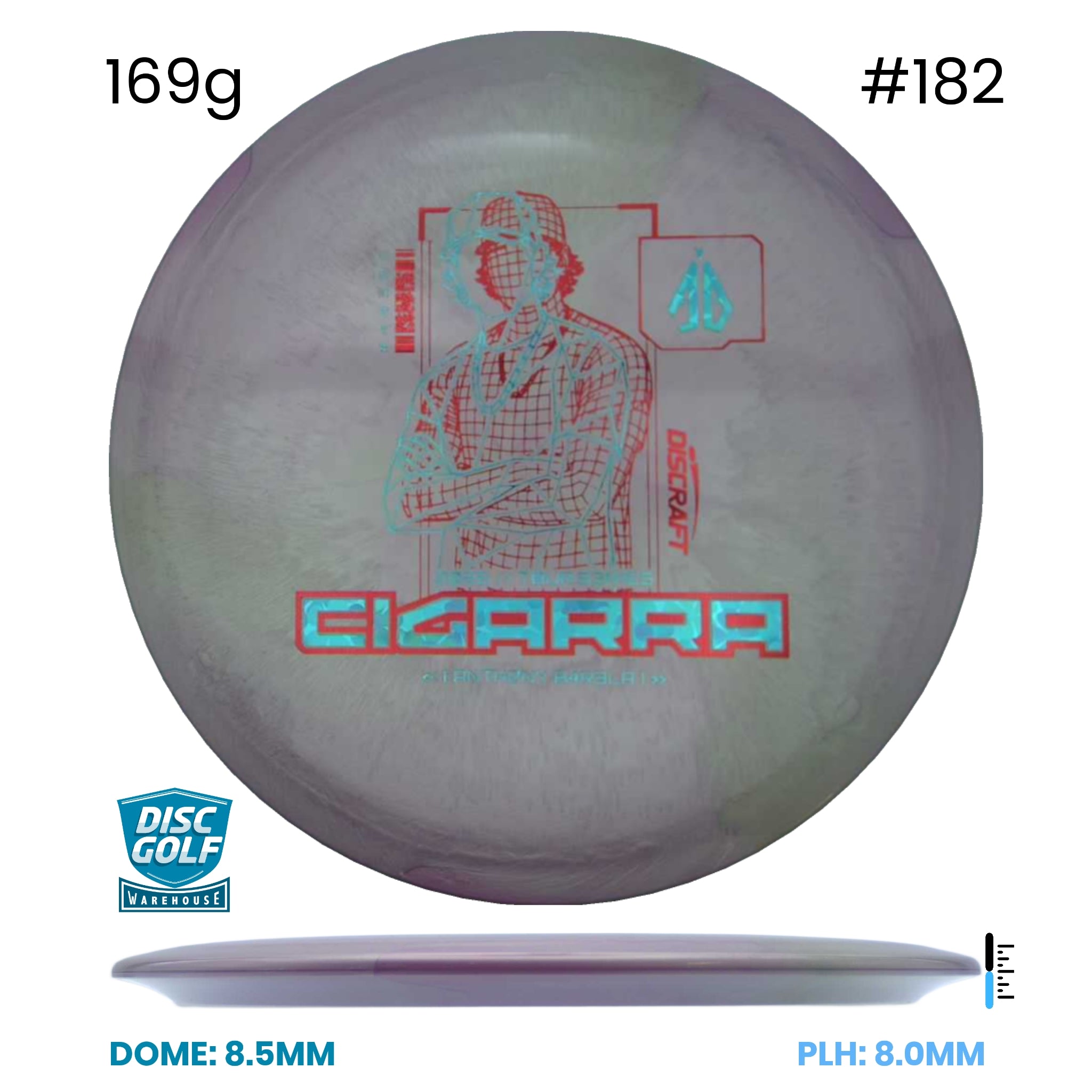 Disc Golf Warehouse Discraft Cigarra - Special Blend Plastic - Anthony Barela 2026 Tour Series Pink/Blue Metallic, Red Metallic 169g