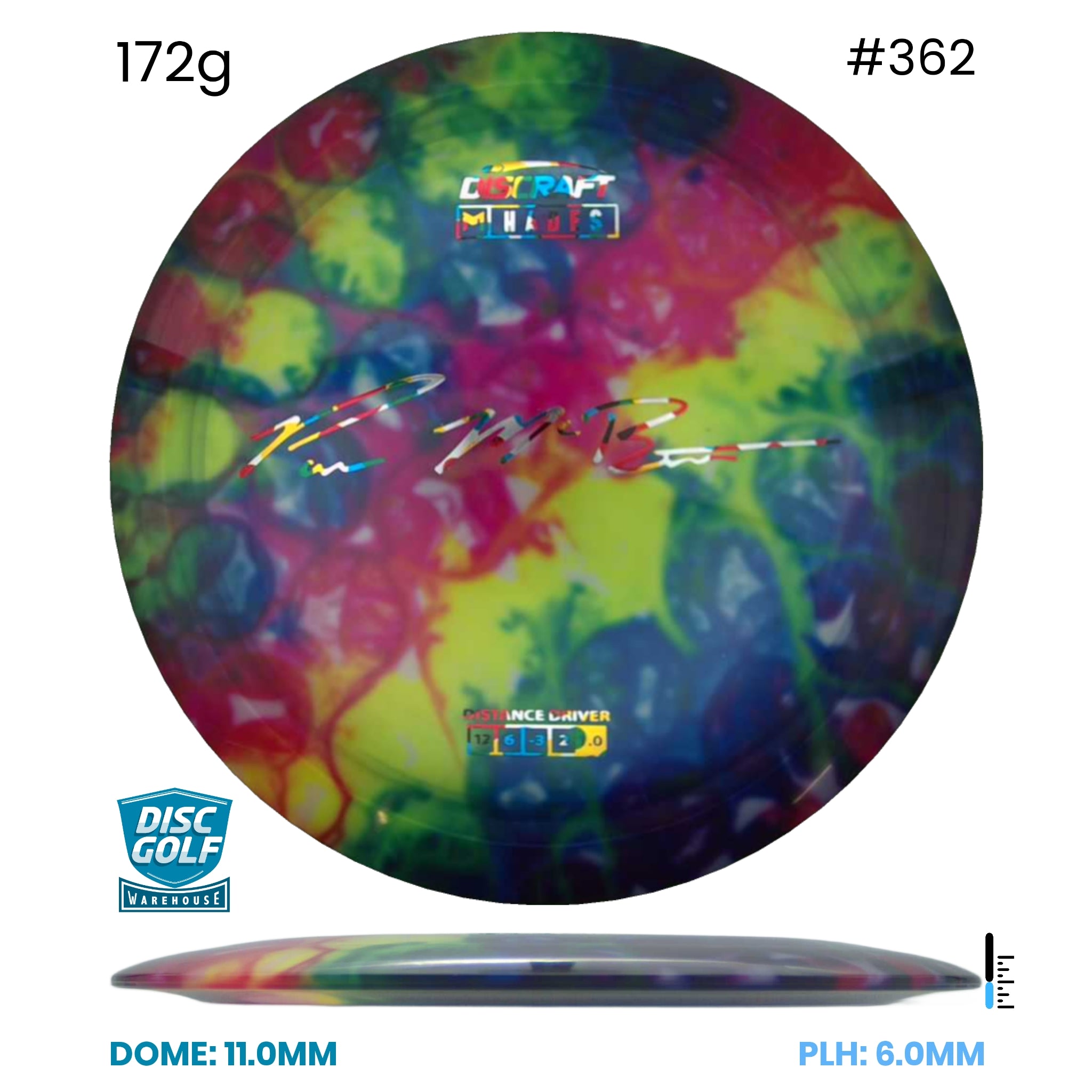 Disc Golf Warehouse Discraft Hades - Paul McBeth Fly Dye Z Full Color Print/None 172g