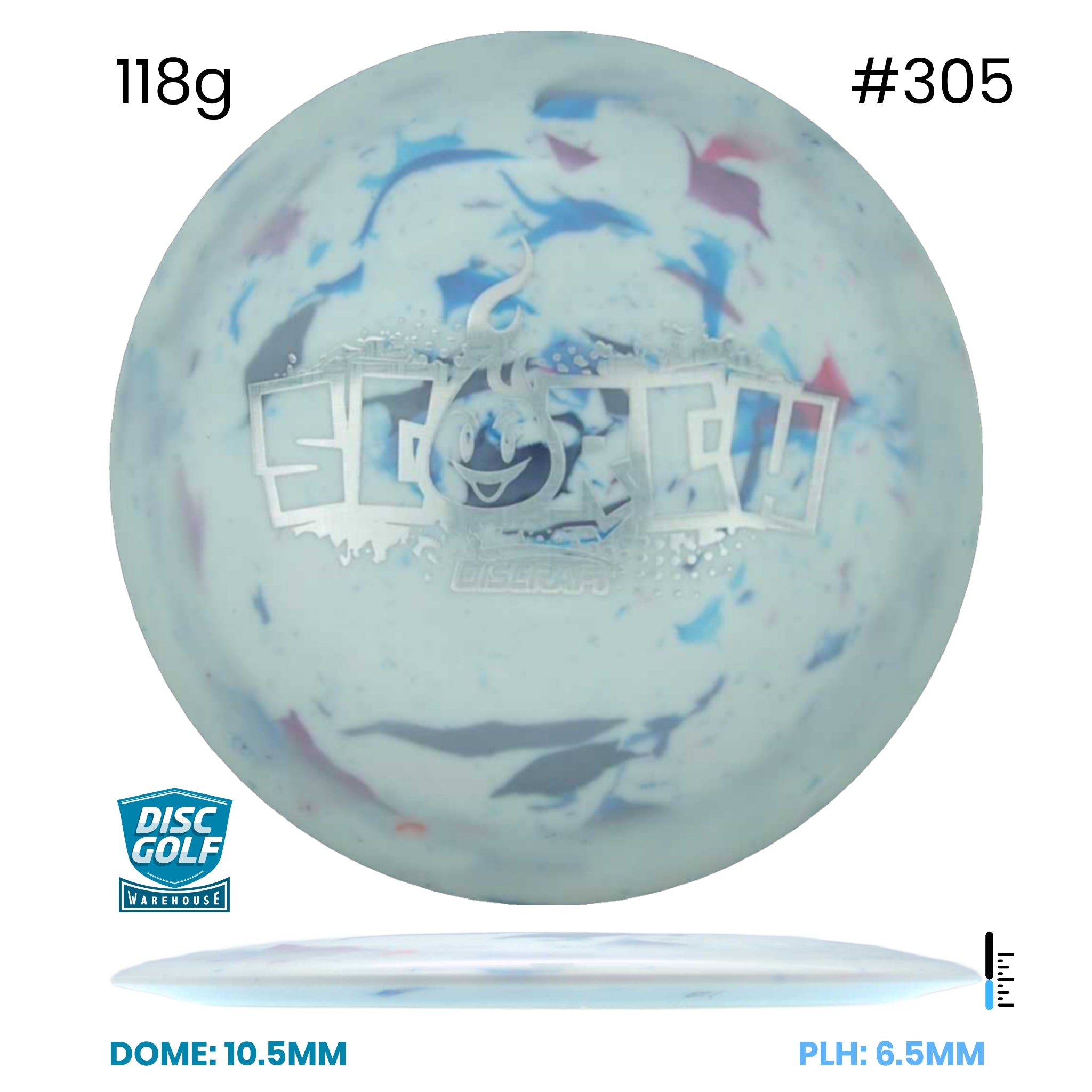 Disc Golf Warehouse Discraft Scorch - Light Weight Jawbreaker Plastic White/#305/Silver 118g