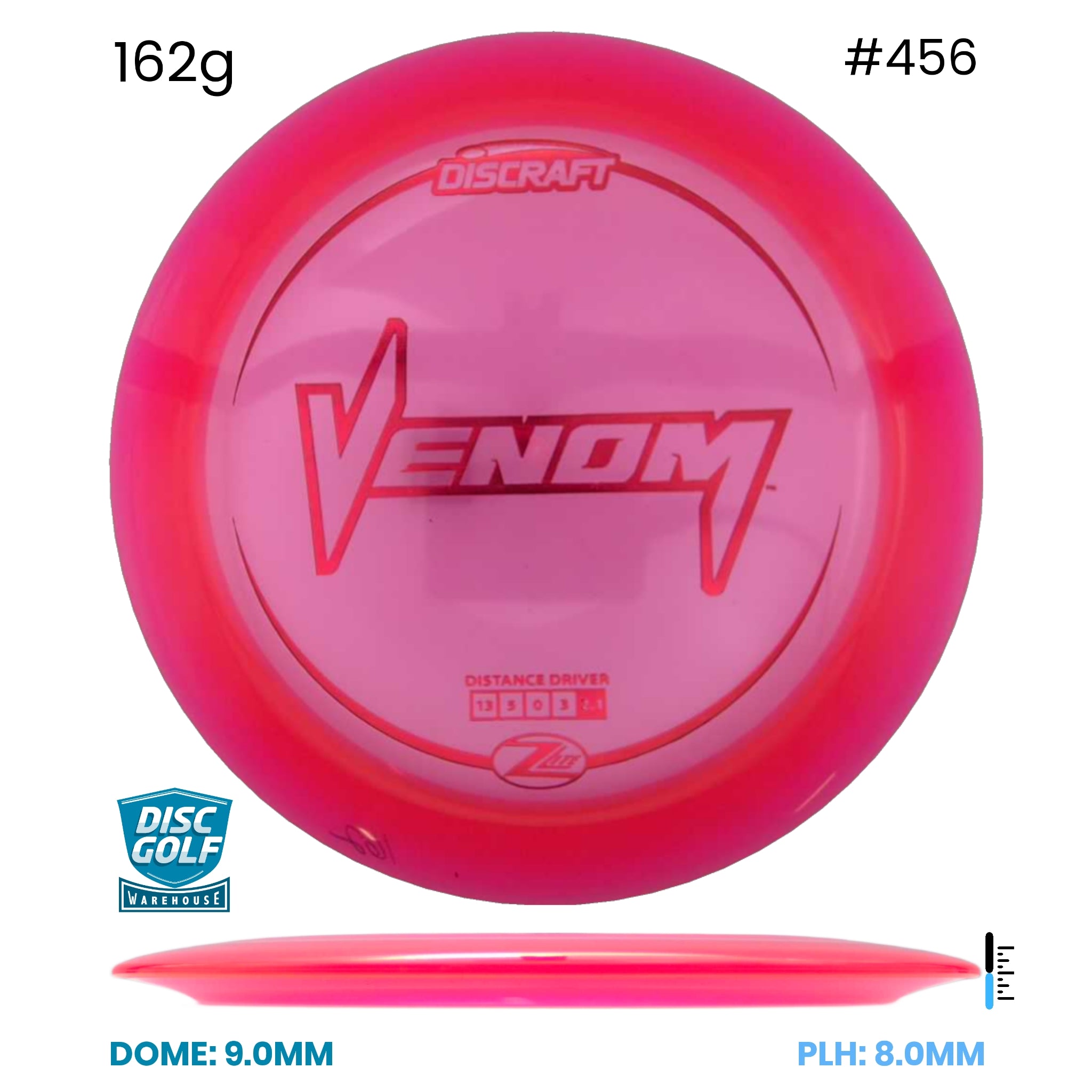 Disc Golf Warehouse Discraft Venom - Z Lite Pink/Red Metallic 162g