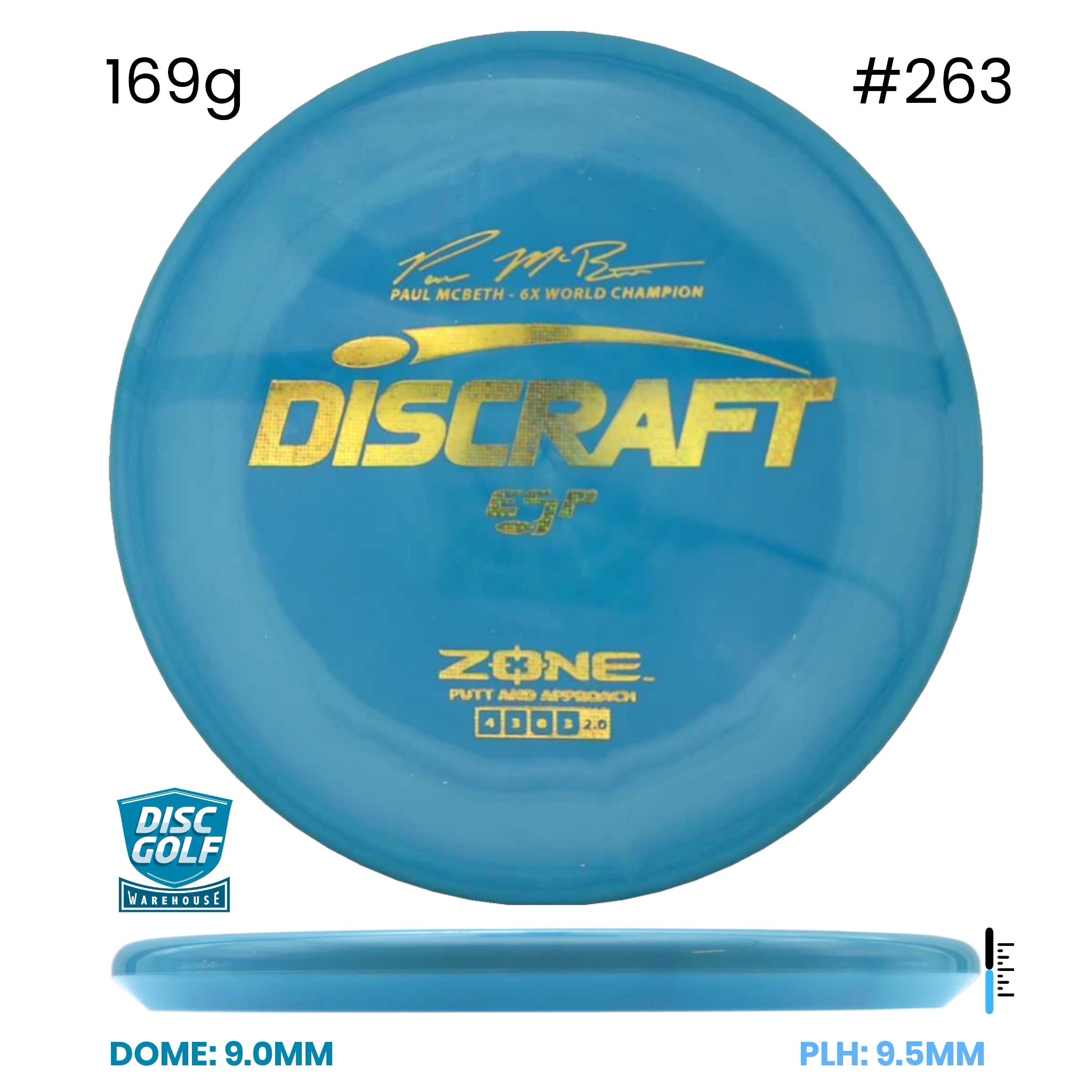 Disc Golf Warehouse Discraft Zone - ESP Paul McBeth Signiture 6X Blue/Gold 169g