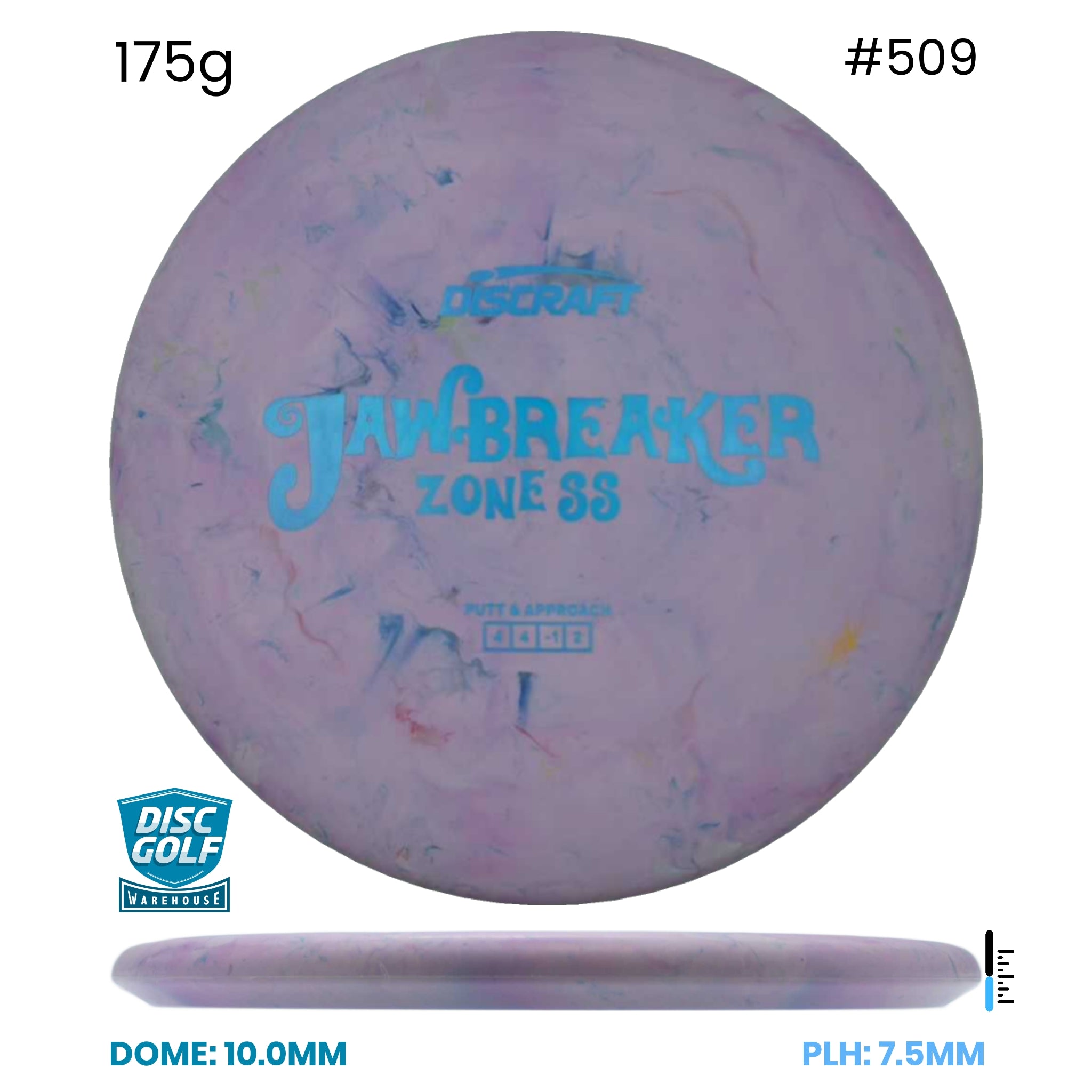 Disc Golf Warehouse Discraft Zone SS - Jawbreaker Plastic Pink/Blue Metallic 175g