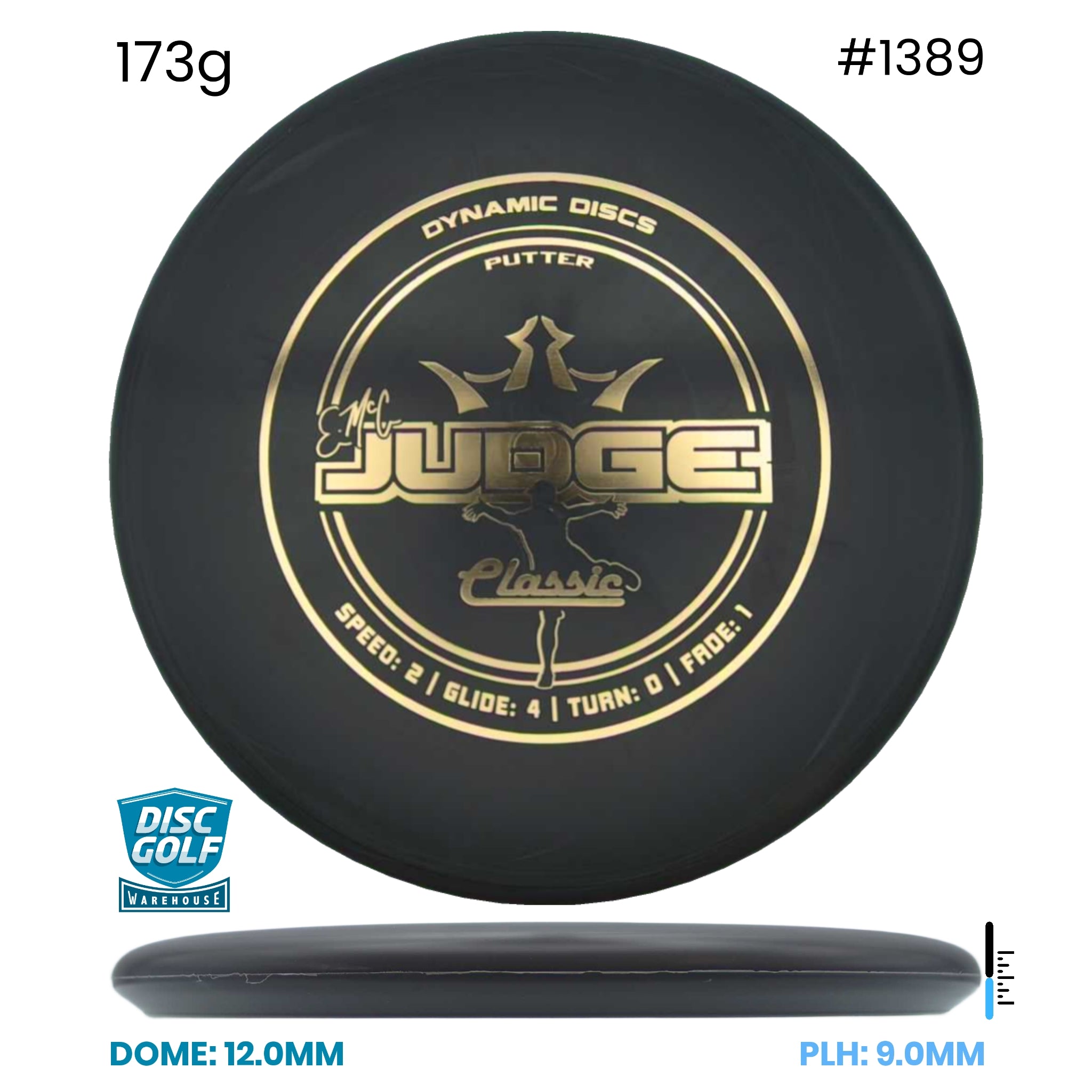 Disc Golf Warehouse Dynamic Discs EMAC Judge - Classic Black/Gold 173g
