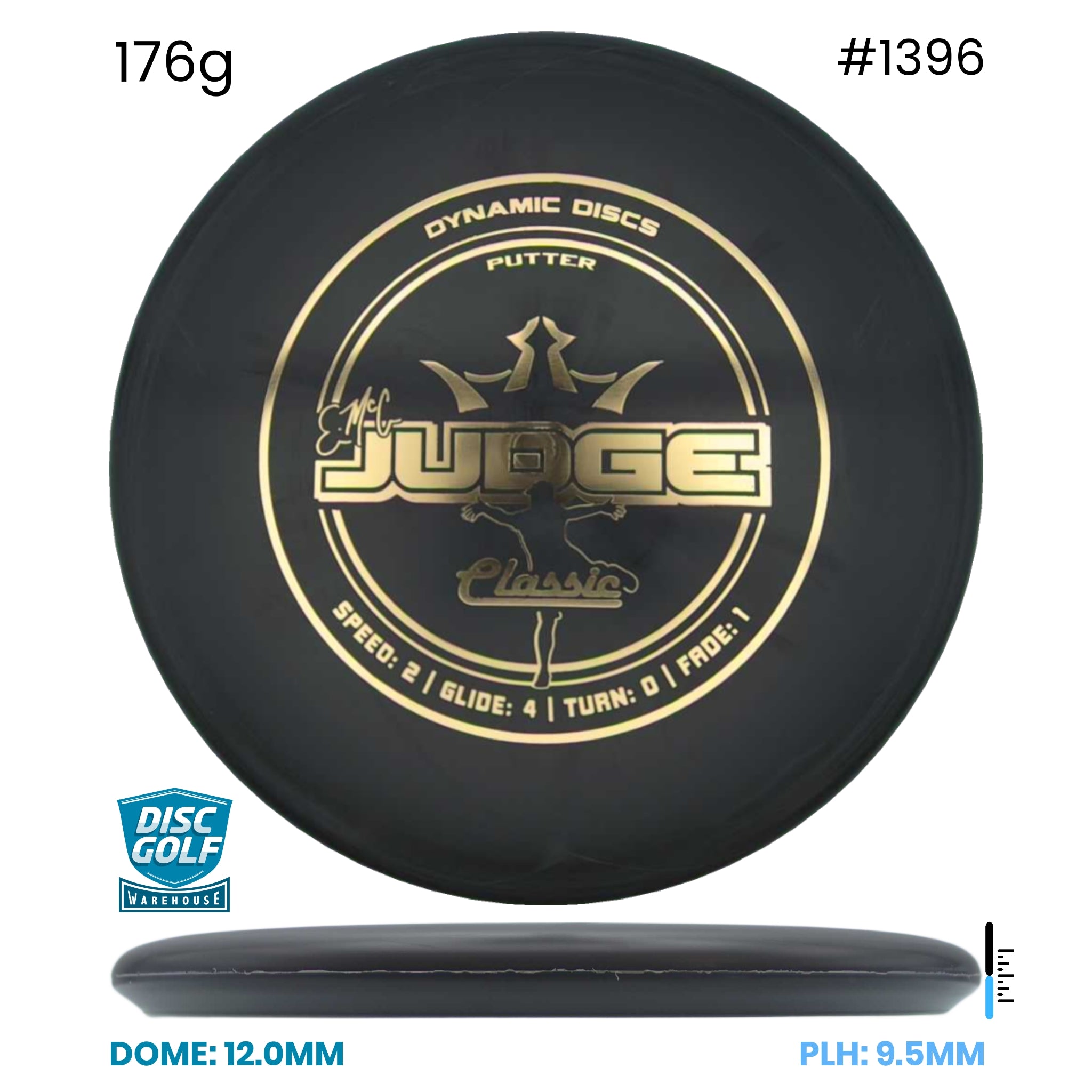 Disc Golf Warehouse Dynamic Discs EMAC Judge - Classic Black/Gold 176g