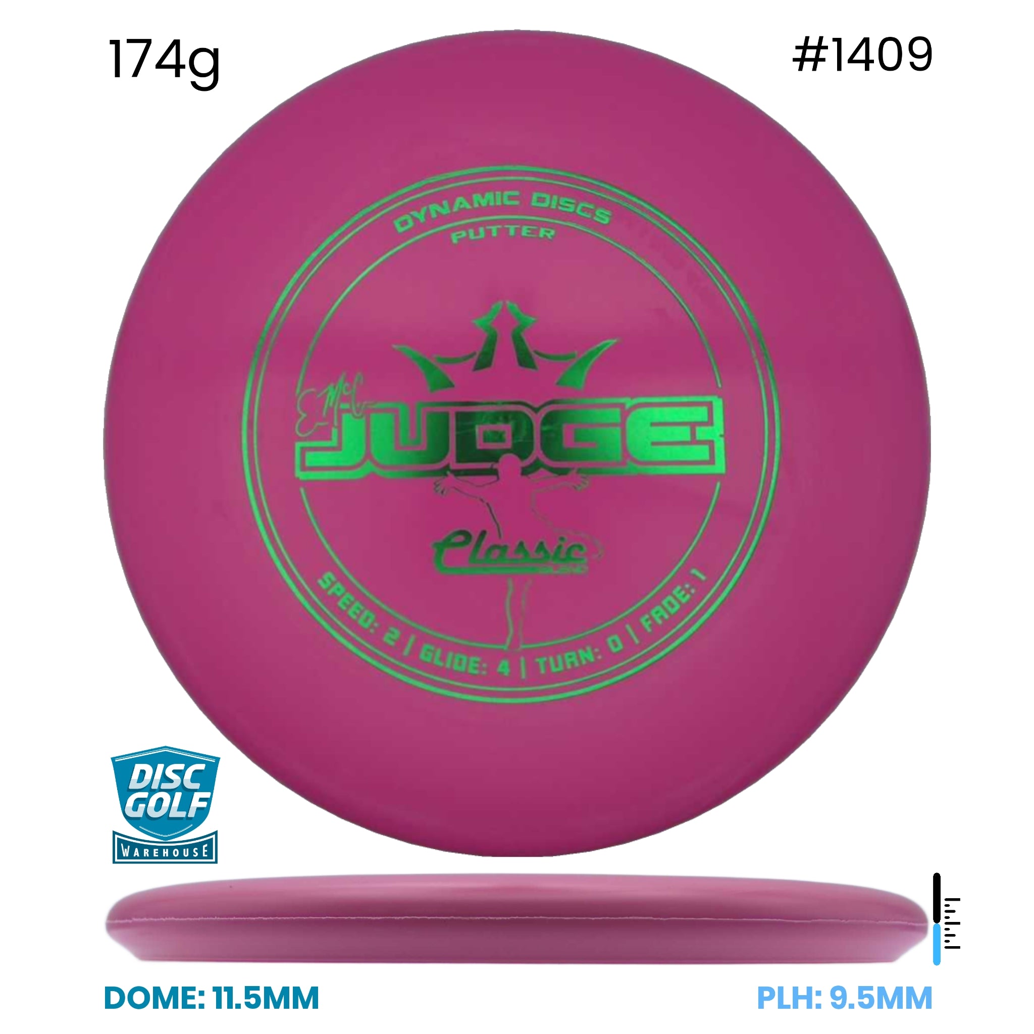 Disc Golf Warehouse Dynamic Discs EMAC Judge - Classic Blend Pink/Green Metallic 174g