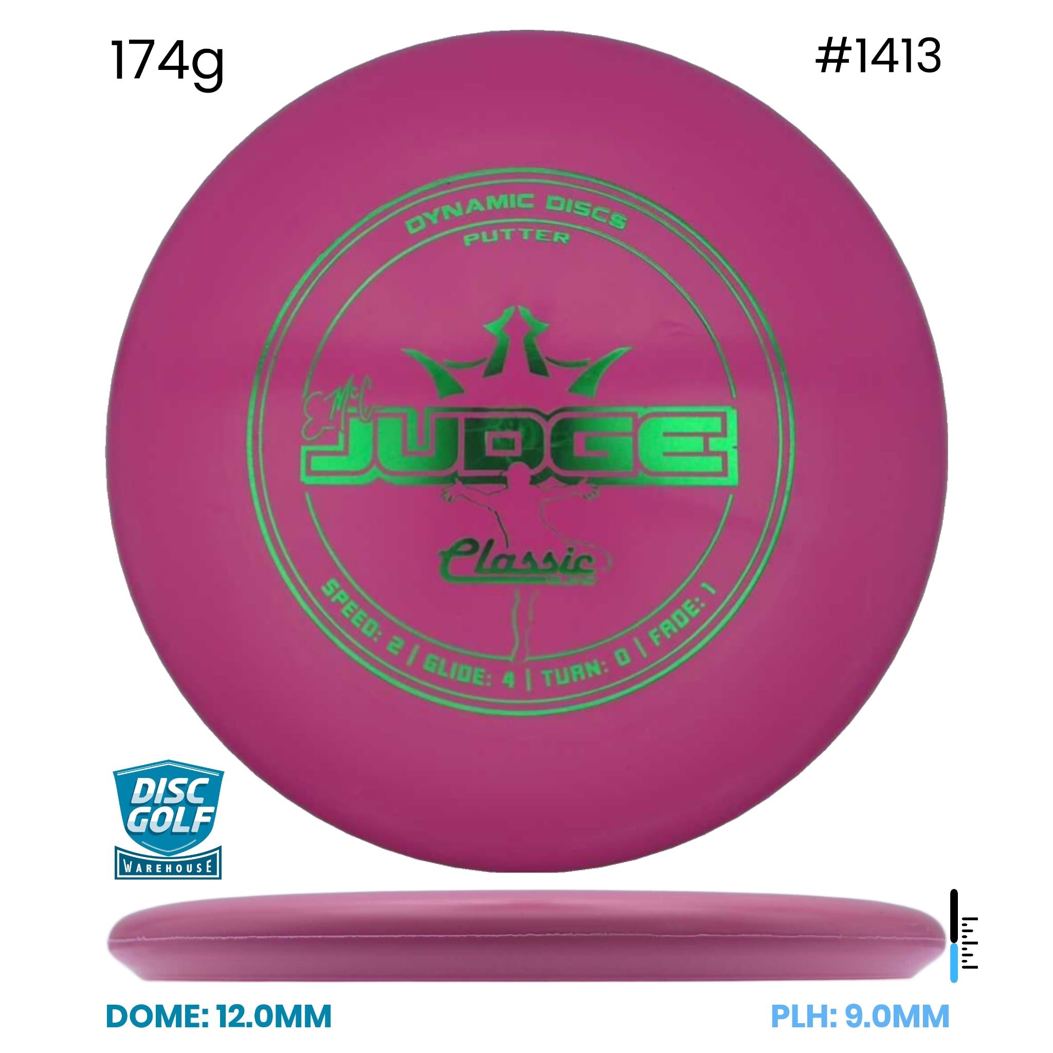 Disc Golf Warehouse Dynamic Discs EMAC Judge - Classic Blend Pink/Green Metallic 174g