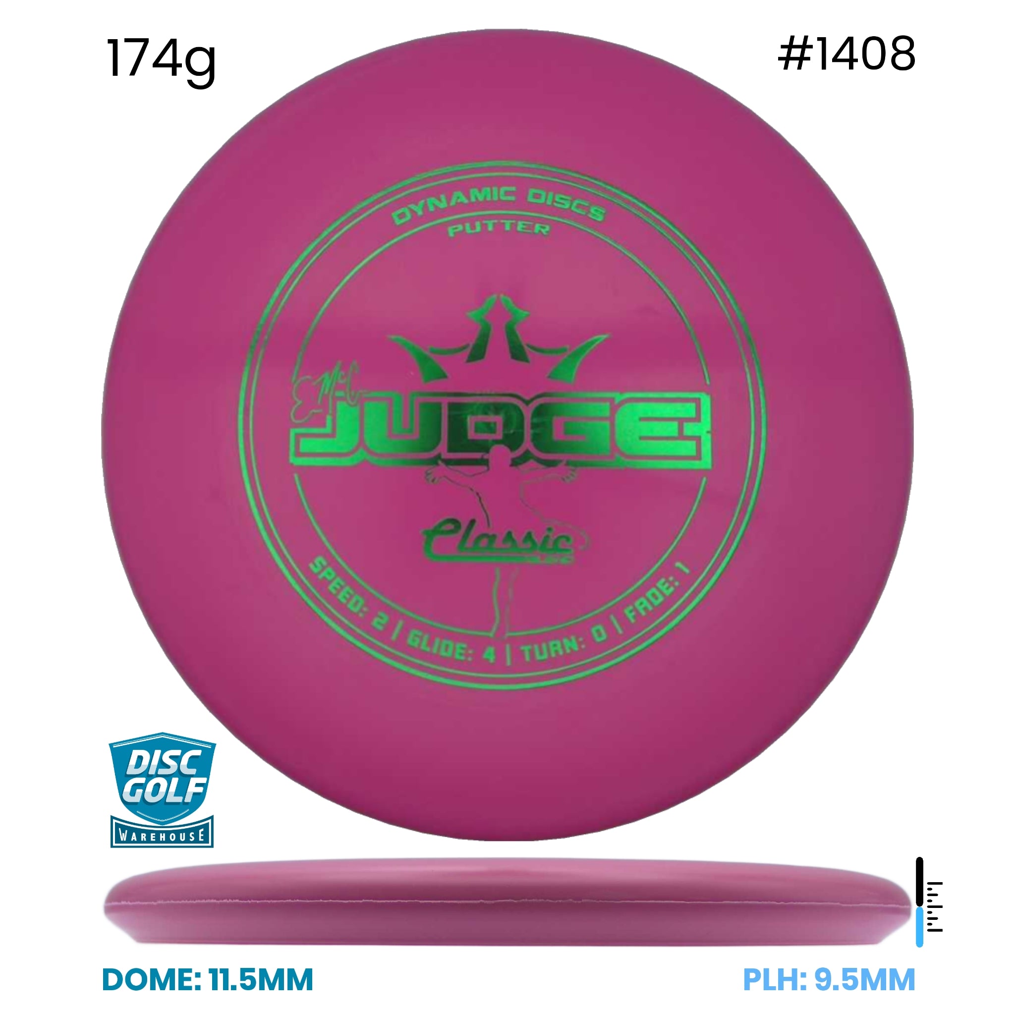 Disc Golf Warehouse Dynamic Discs EMAC Judge - Classic Blend Pink/Green Metallic 174g